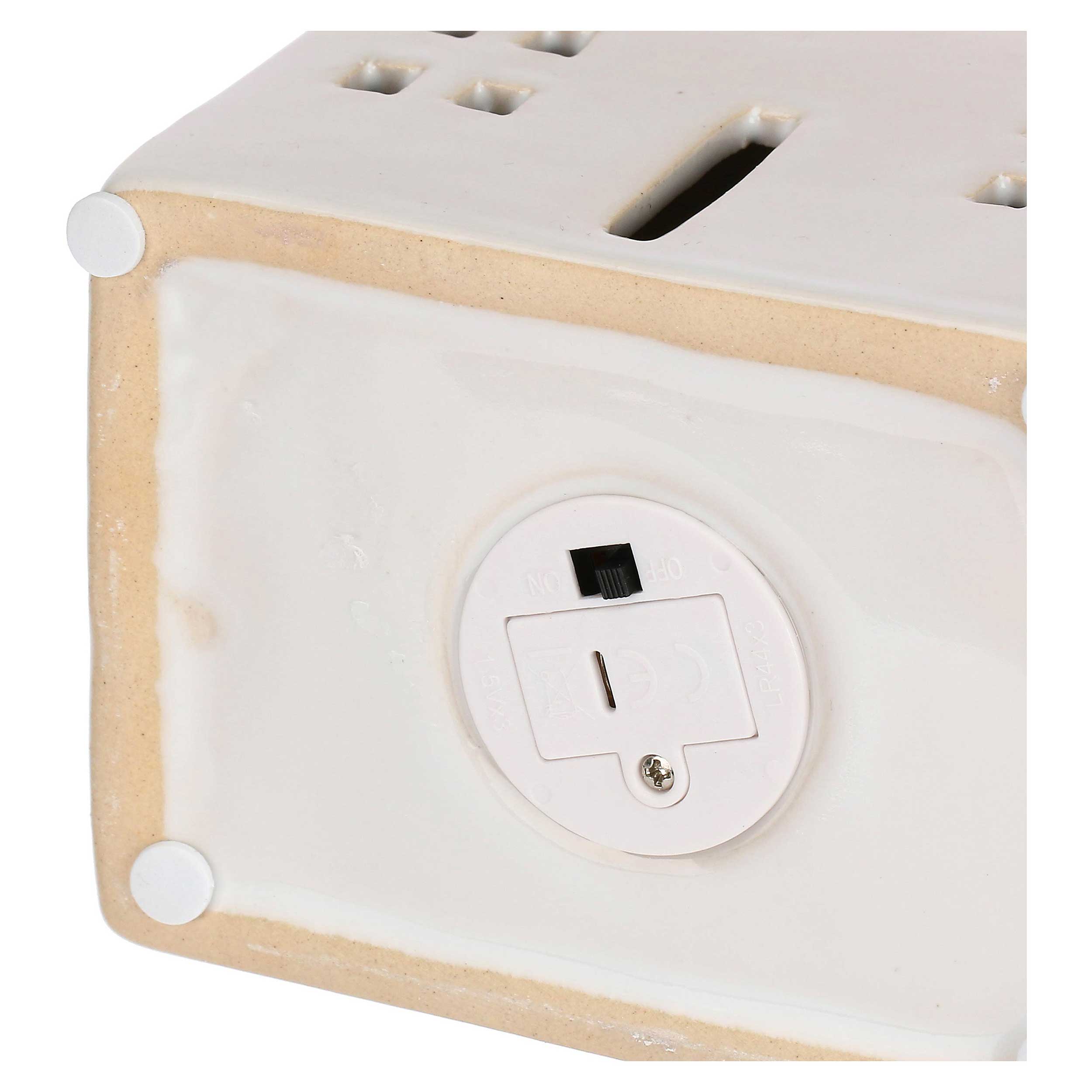 Casa Led Bianca, Nelvillaggio - Gres, 12,2 x 8,1 x 10,7 cm