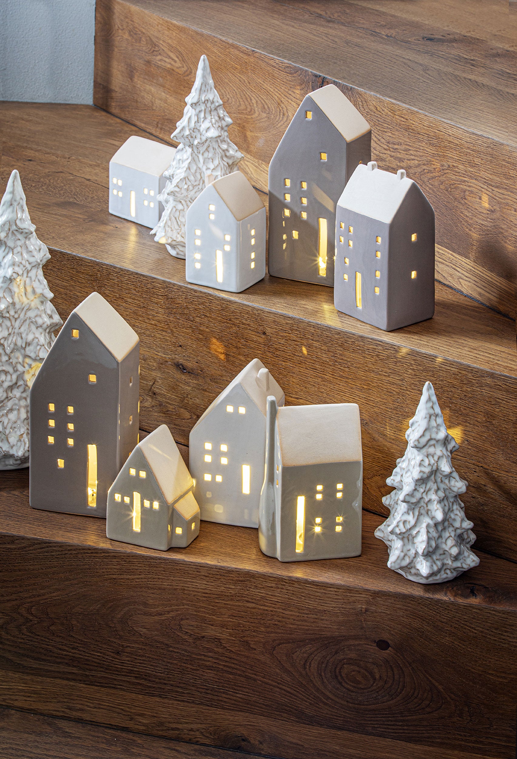 Casa Led Camino Bianca, Nelvillaggio - Gres, 7,4 x 6,3 x 12,9 cm