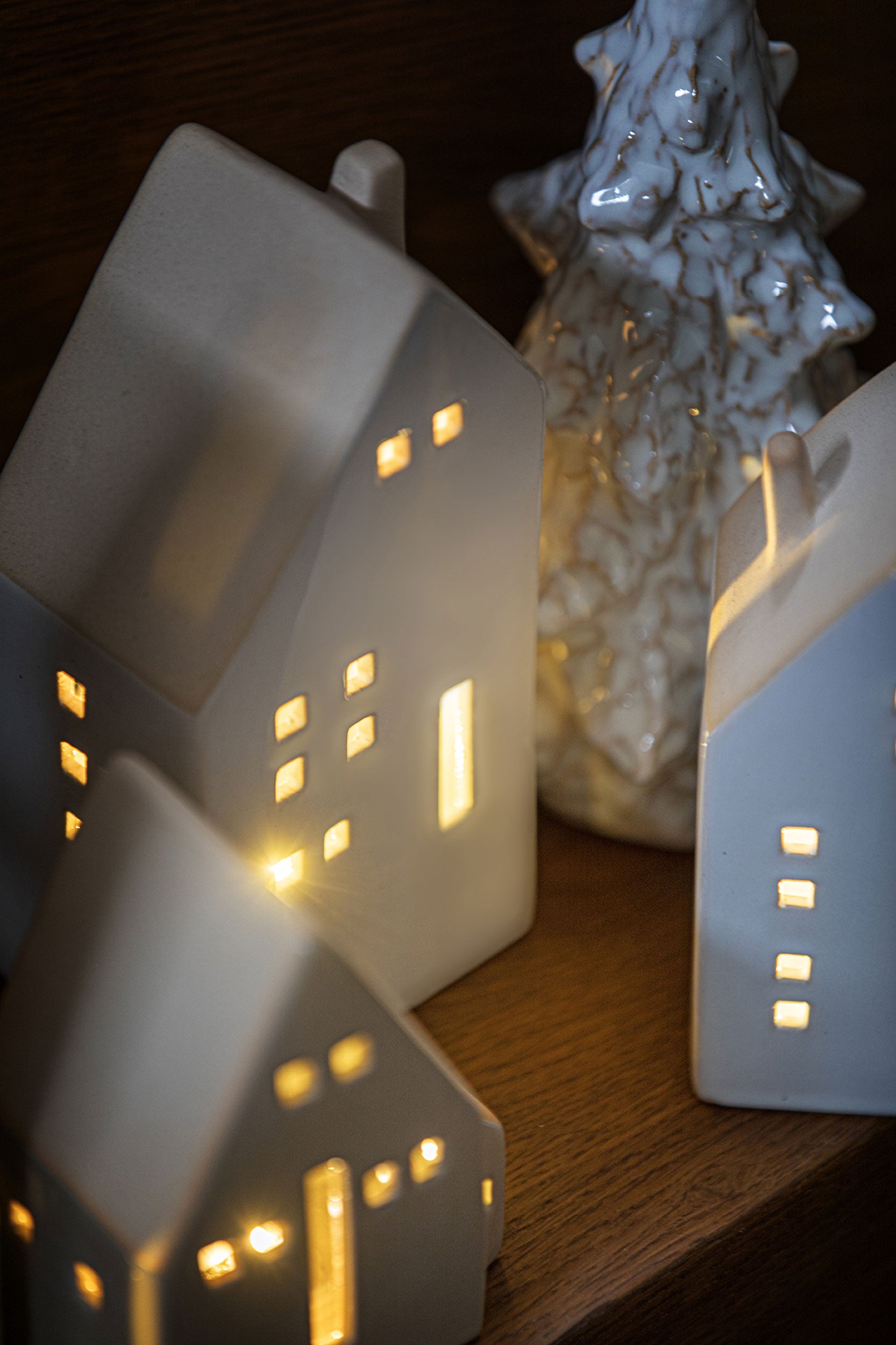 Casa Led Camino Bianca, Nelvillaggio - Gres, 7,4 x 6,3 x 12,9 cm