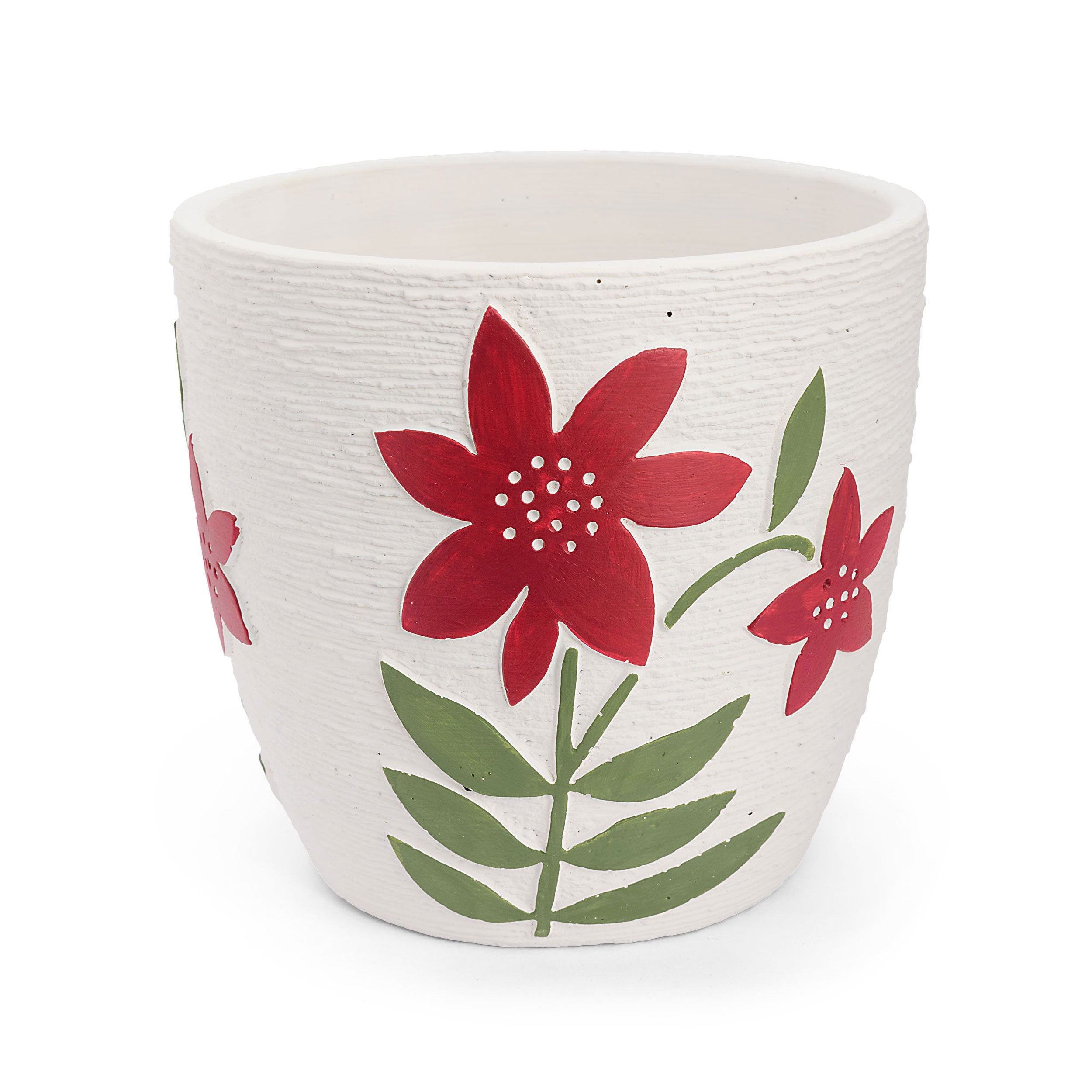 Cachepot L, Natalia - Resina cementizia, 17 x 17 x 16 cm