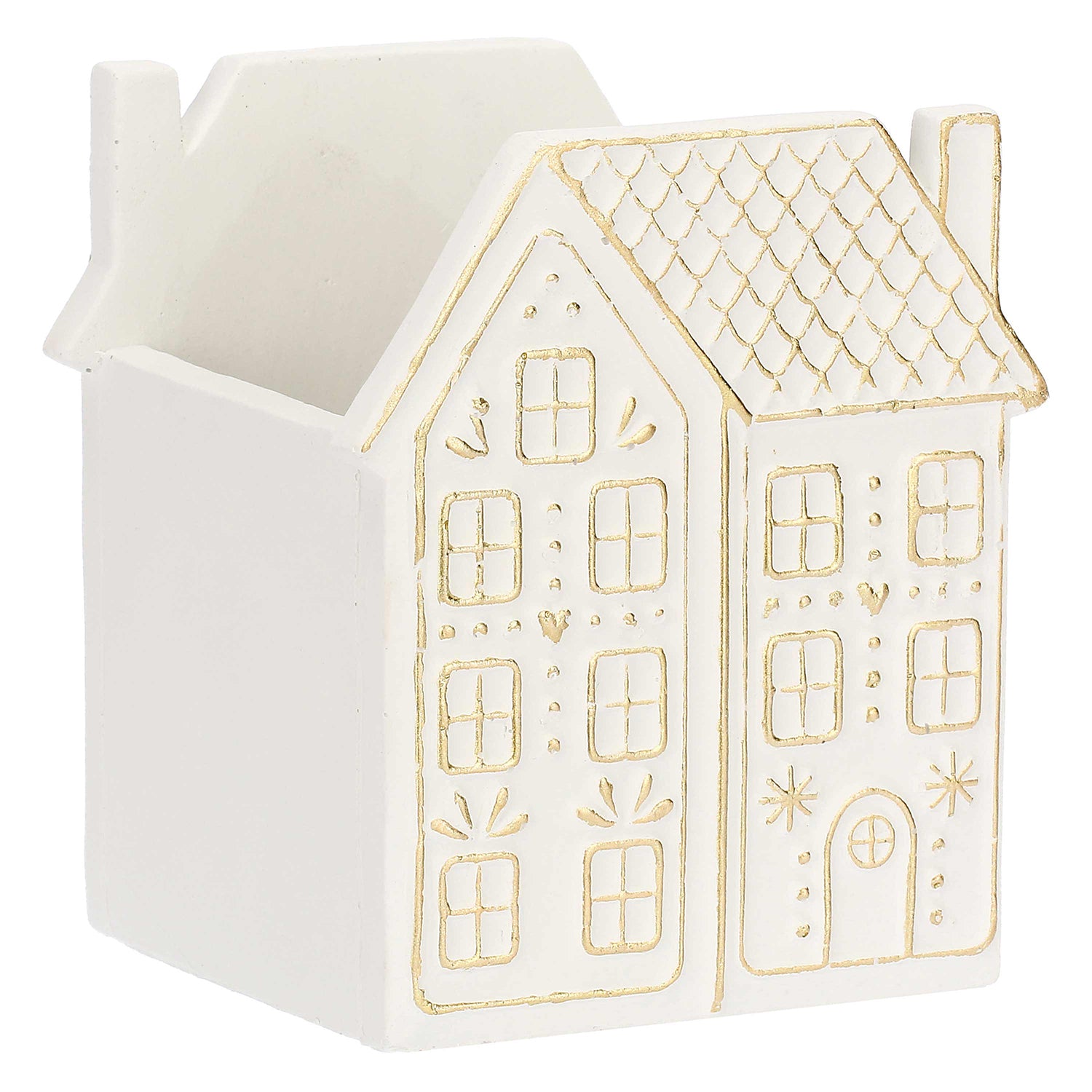 Cachepot Casa Alta S, Lalineadoro - Resina cementizia, 12 x 11,5 x 14 cm