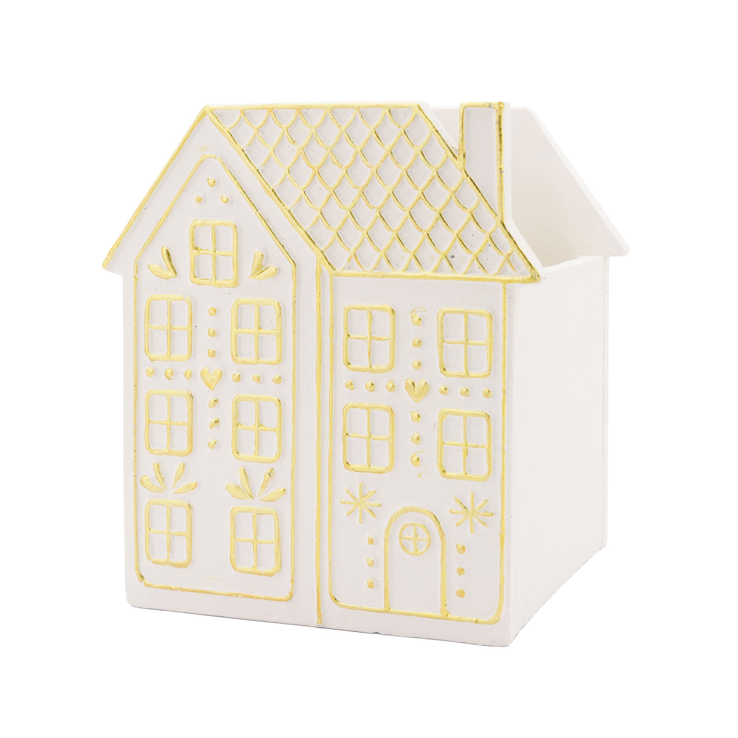 Cachepot Casa Alta M, Lalineadoro - Resina cementizia, 15,5 x 14 x 18 cm