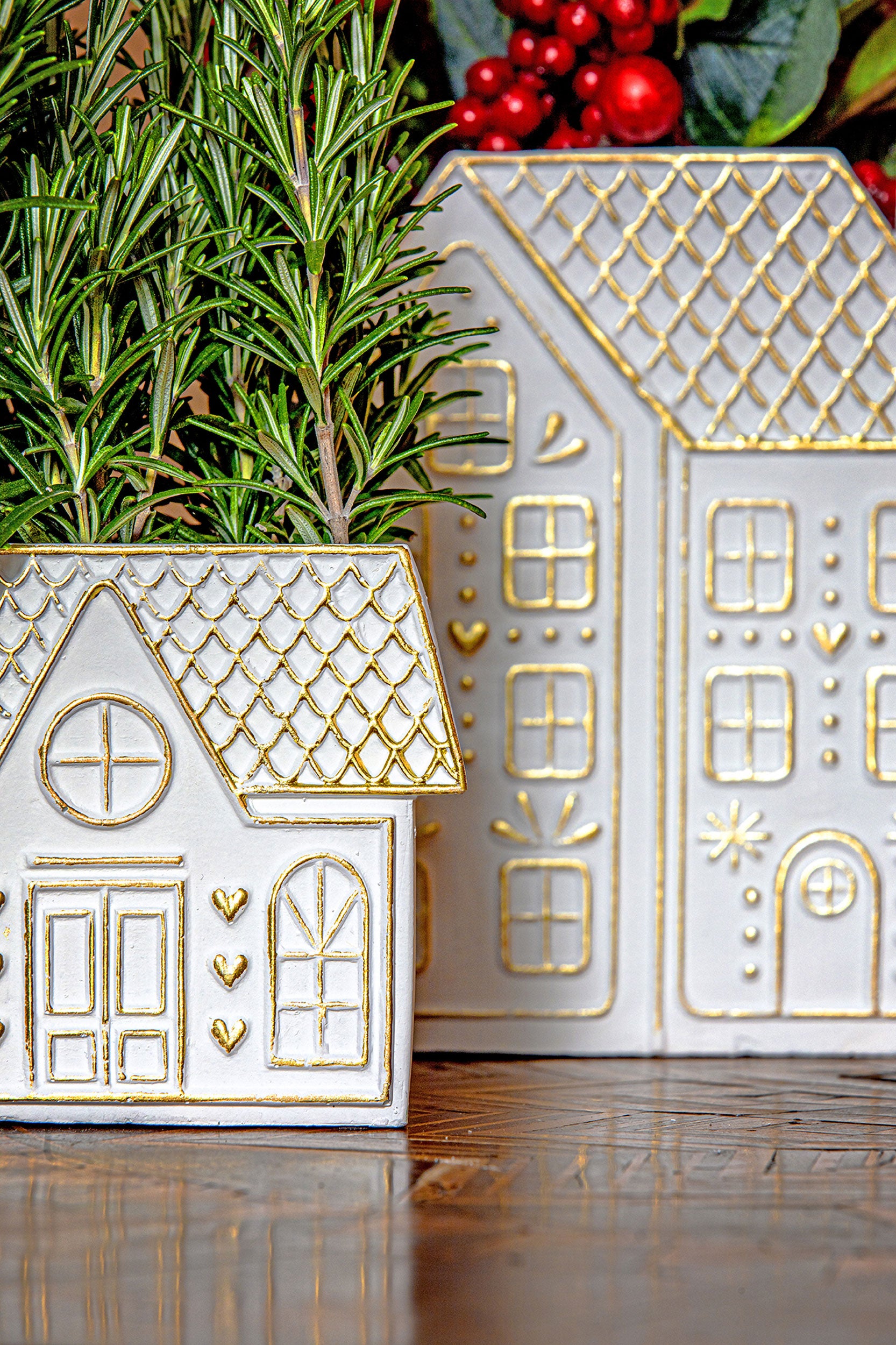 Set da 3, Tre Alberi M, Lalineadoro - Resina cementizia, 20,5 x 5,5 x 20 cm
