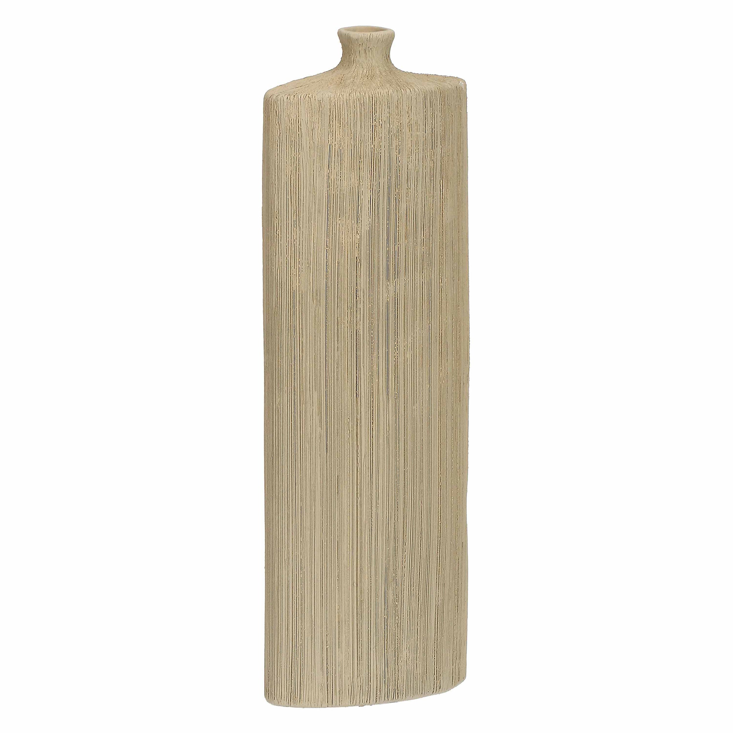 Vaso decorativo Monofiore Basso, Canapa - Gres, 12,5 x 7 x 35 cm