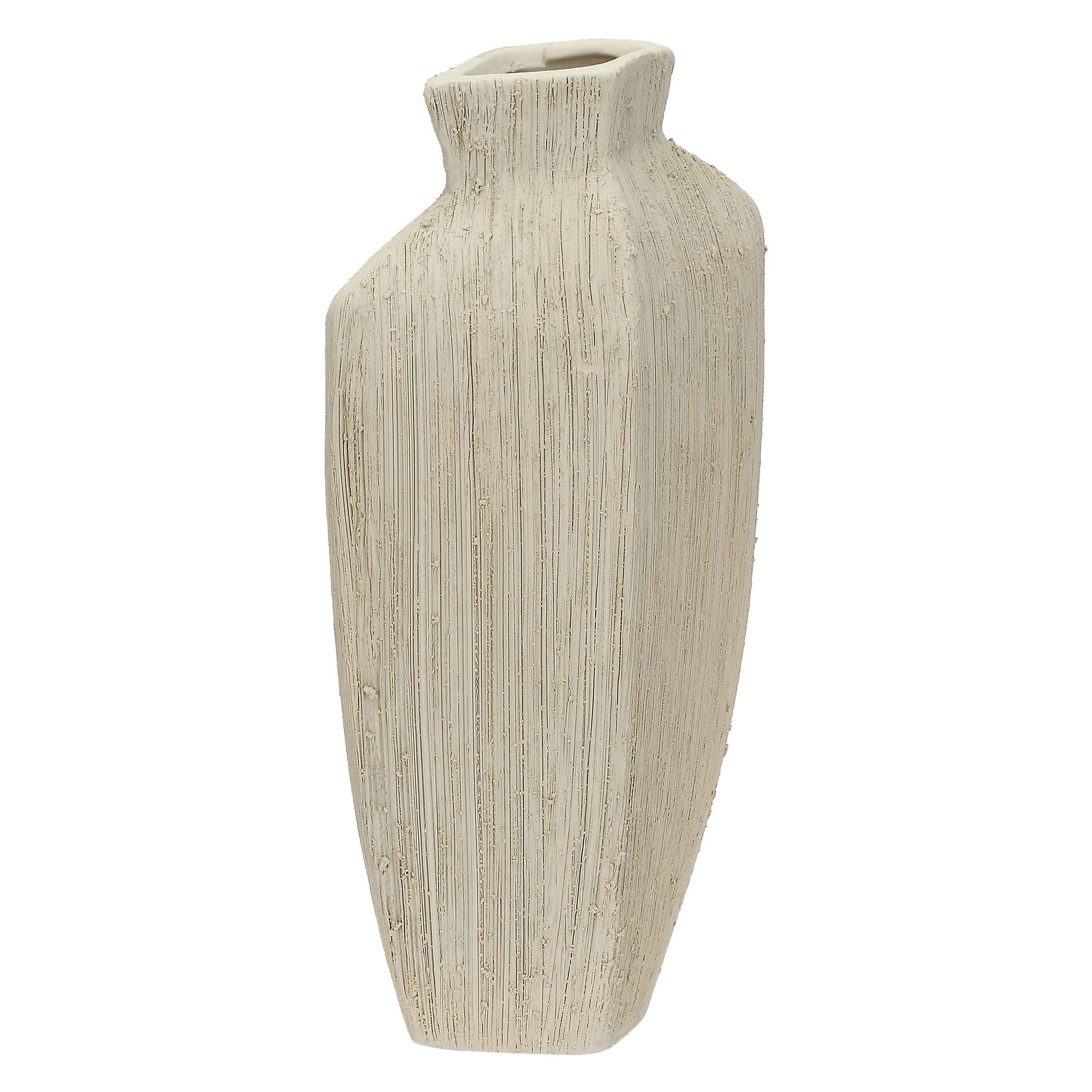 Vaso decorativo Obliquo, Canapa - Gres, 15,5 x 9,5 x 31 cm