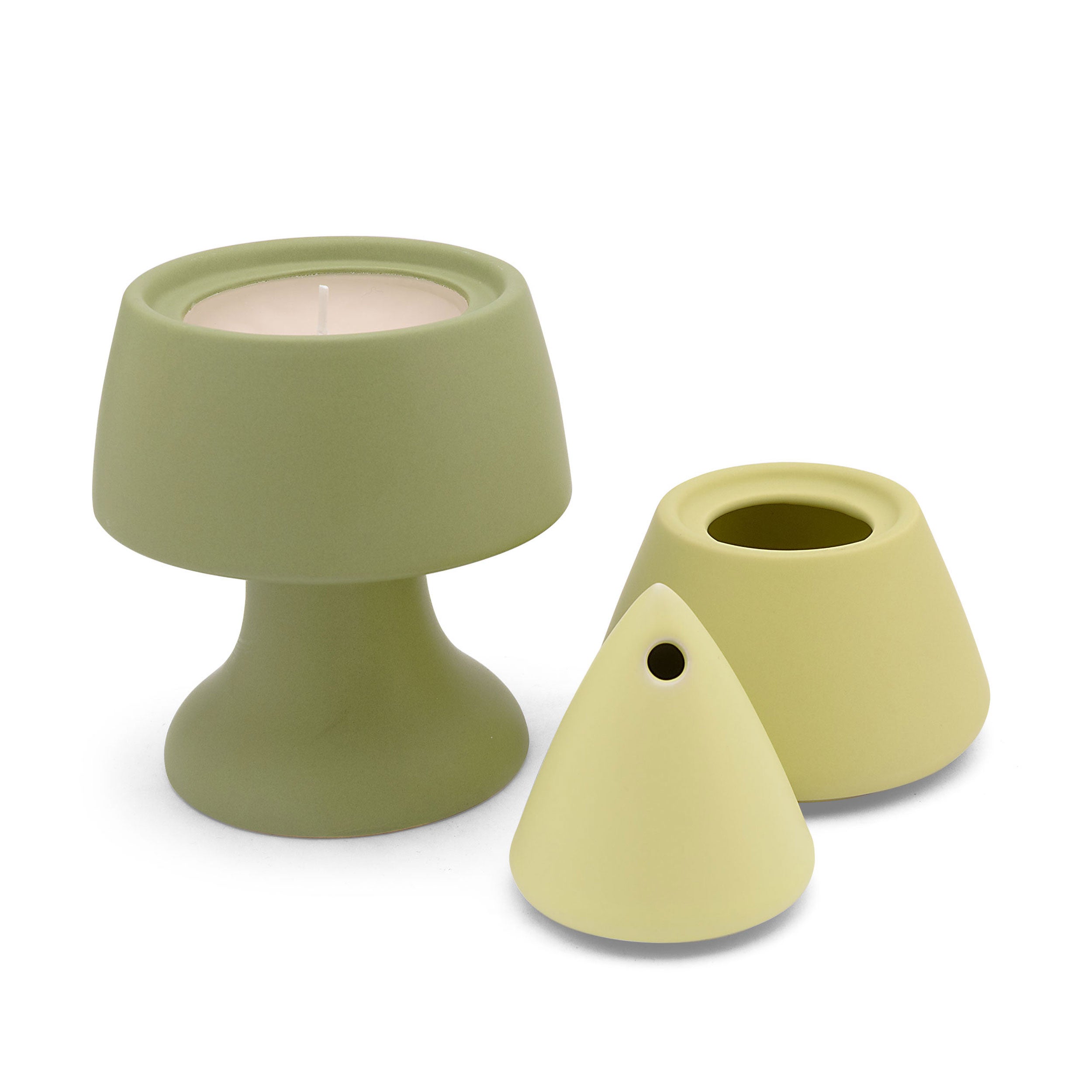 Portacandela/Diffusore L, Piudiunpino - Gres, 13,5 x 13,5 x 28 cm