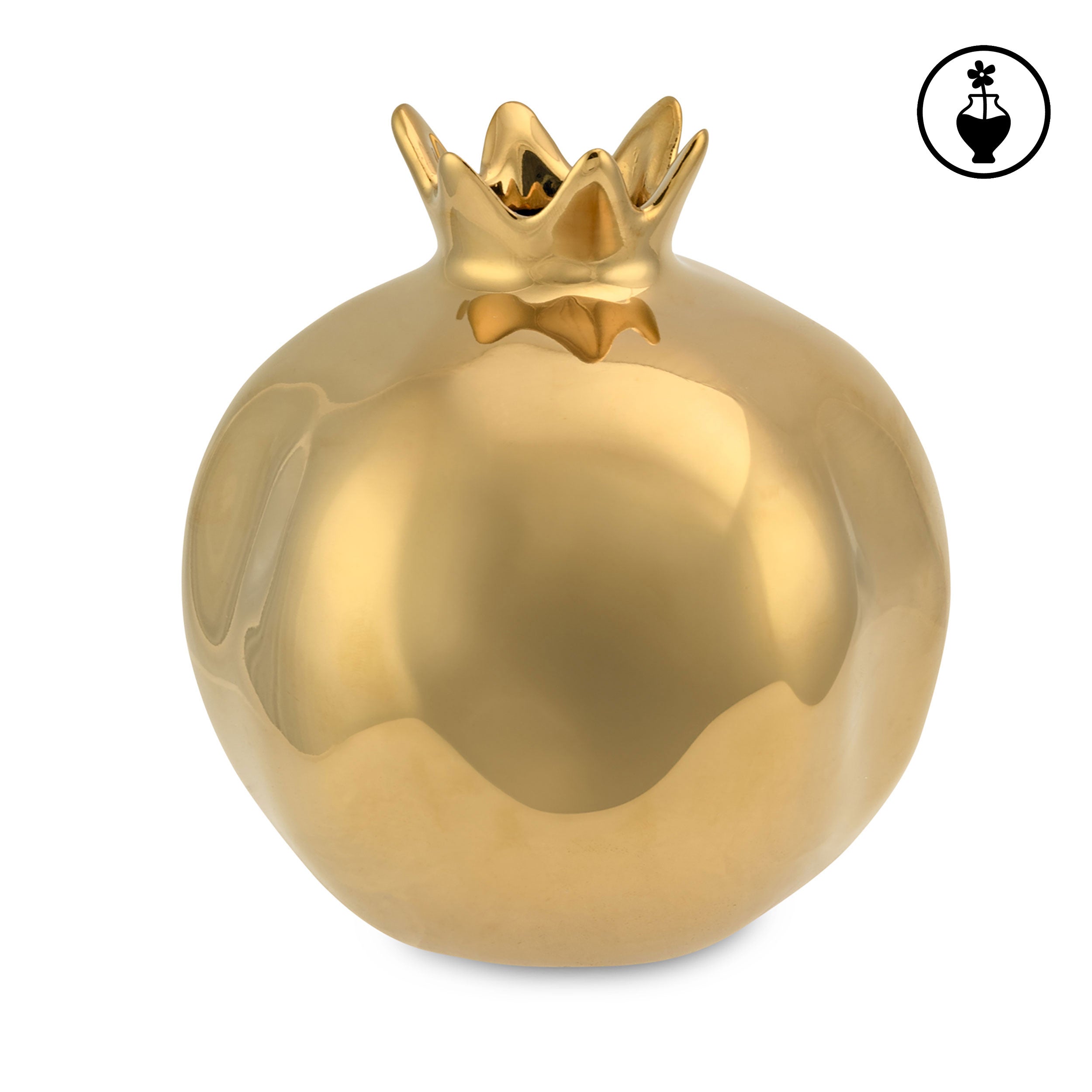 Vaso Monofiore Oro Lucido L, Aragona - Gres, 13 x 13 x 13,3 cm