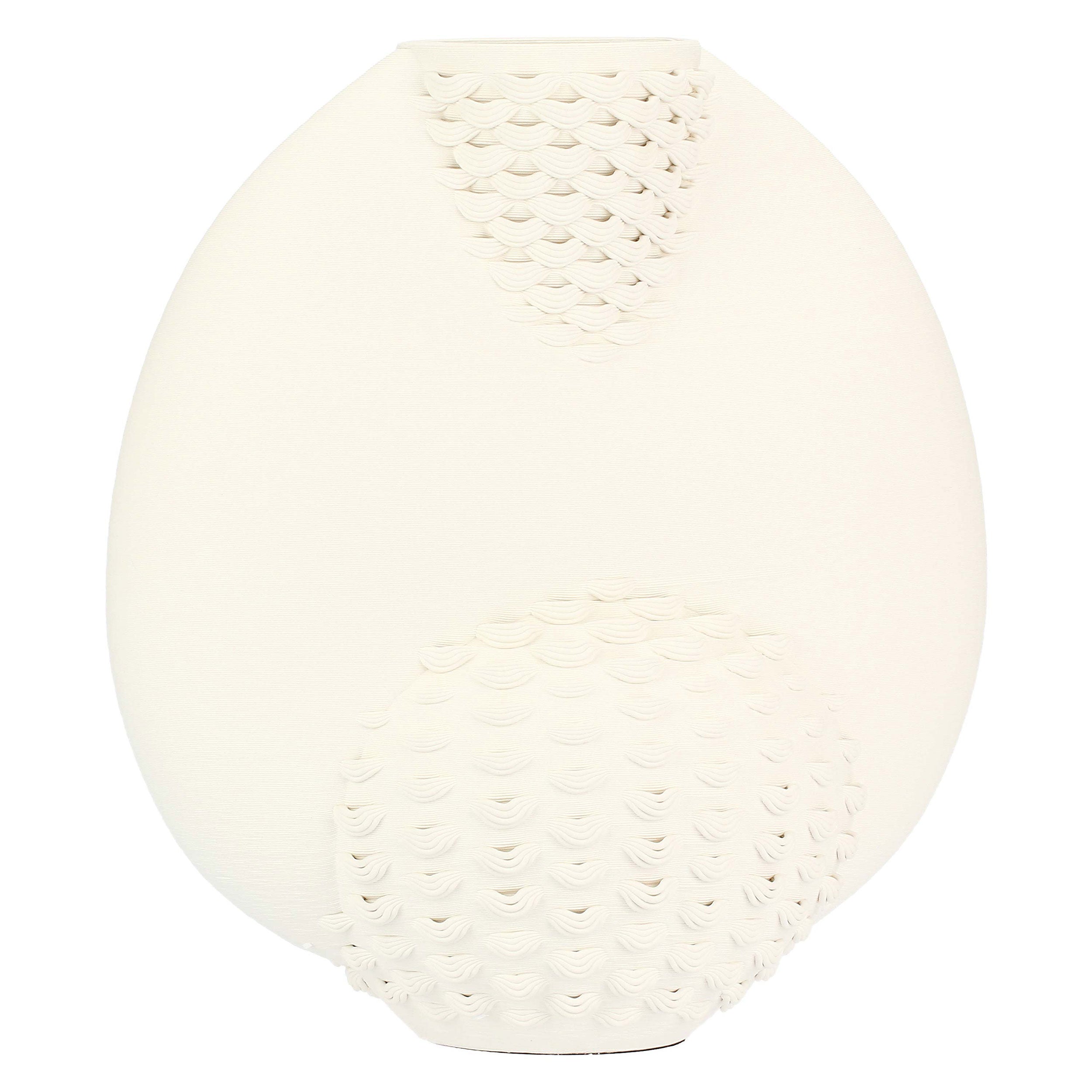 Vaso Deco Sfera Bianca, Amaglia - Porcellana, 21 x 12 x 36 cm