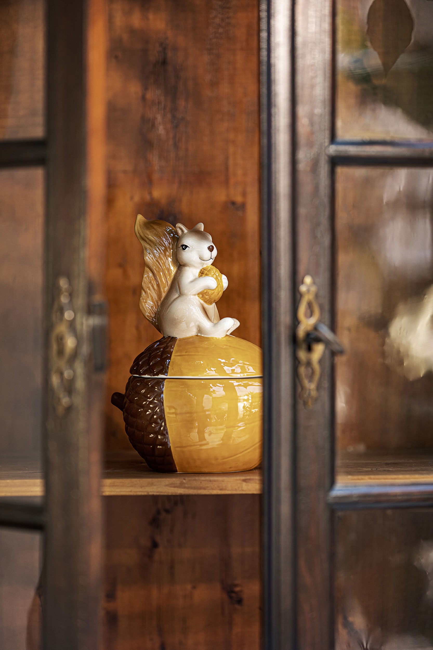 Scatola Noce, Gliacrobati - Ceramica, 19,,4 x 16,3 x 24 cm