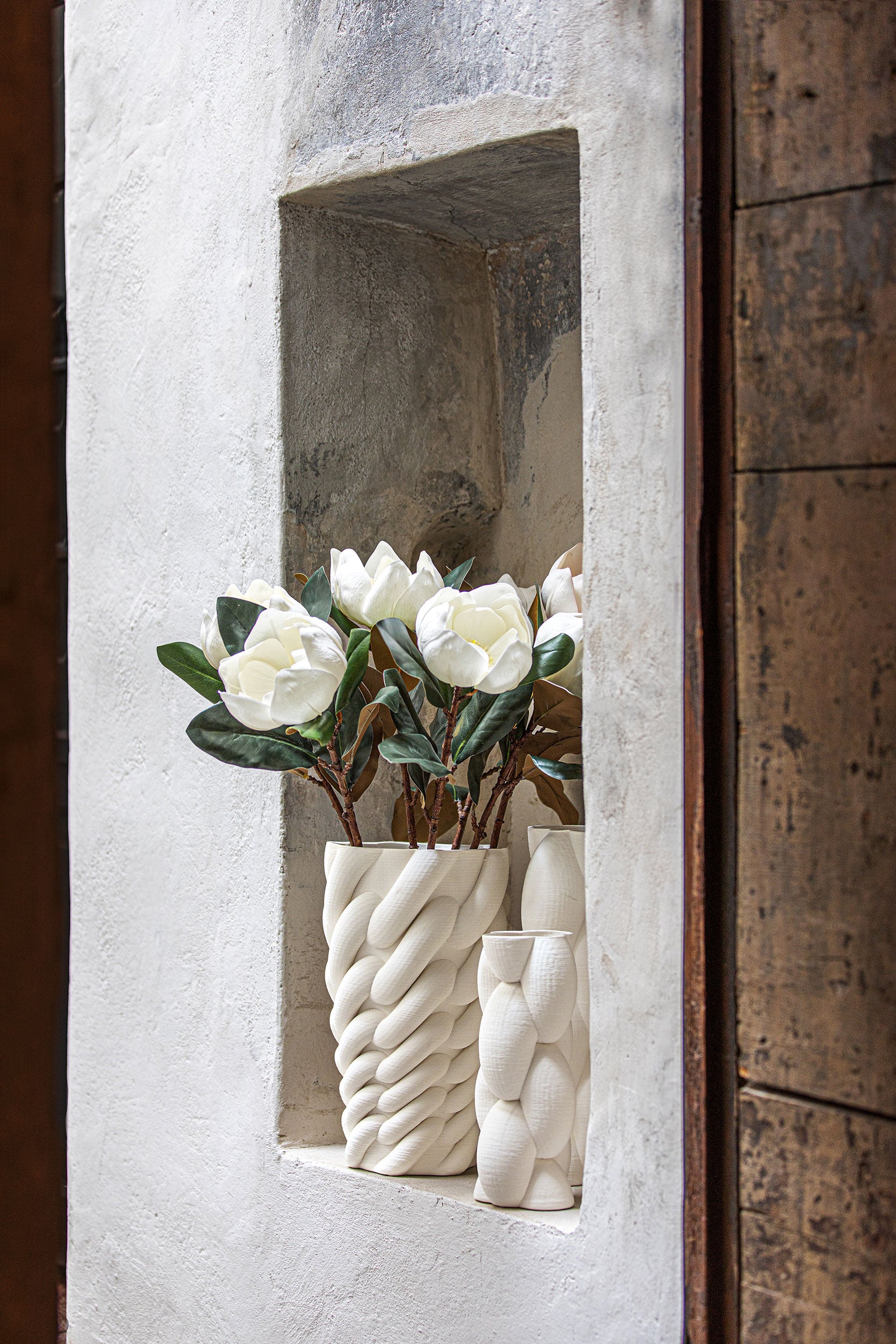 Vaso Deco Intreccio L, Trama - Ceramica, 24 x 24 x 38 cm
