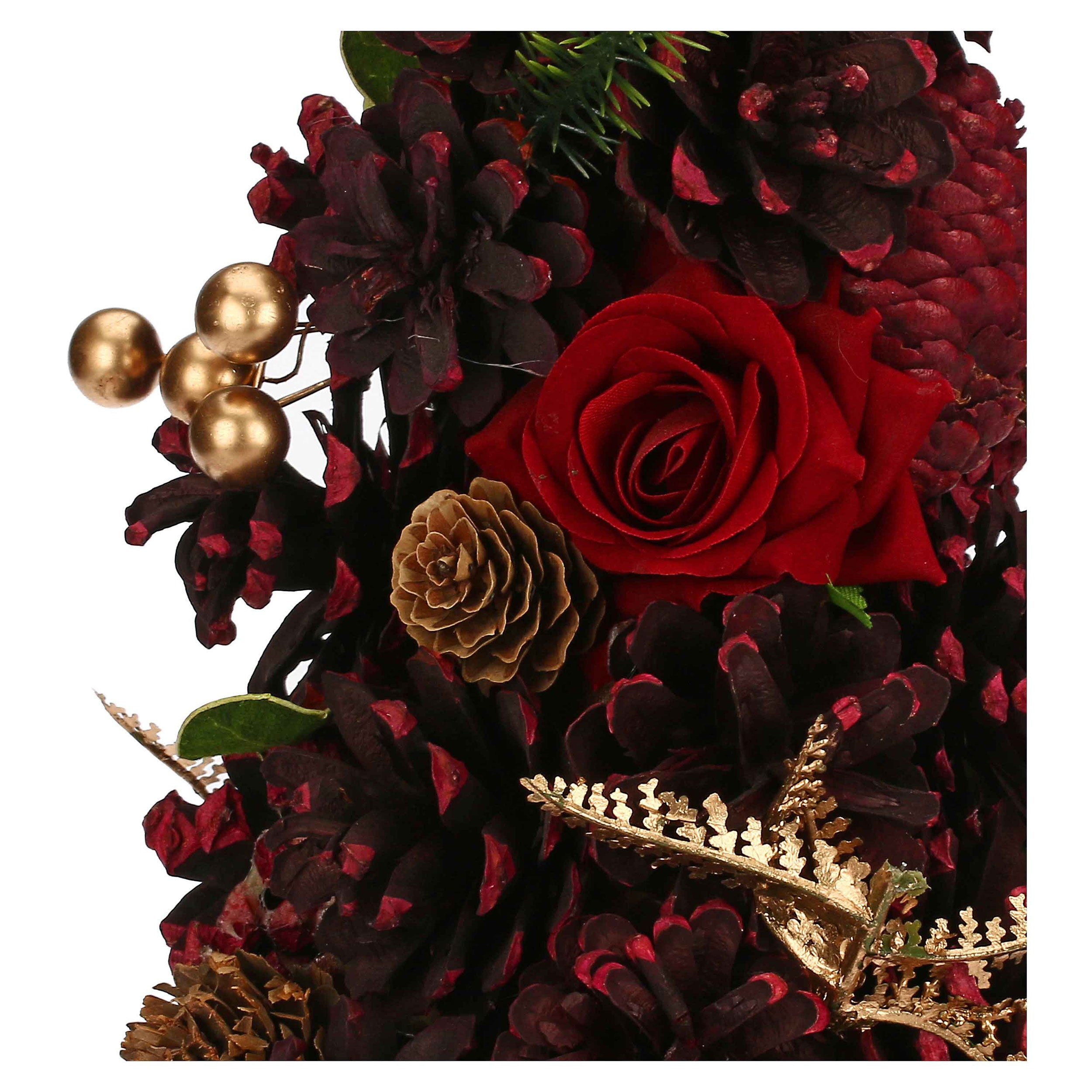 Set da 2, Cono, Quasirosso - Legno E Materiali Naturali, H 40 cm