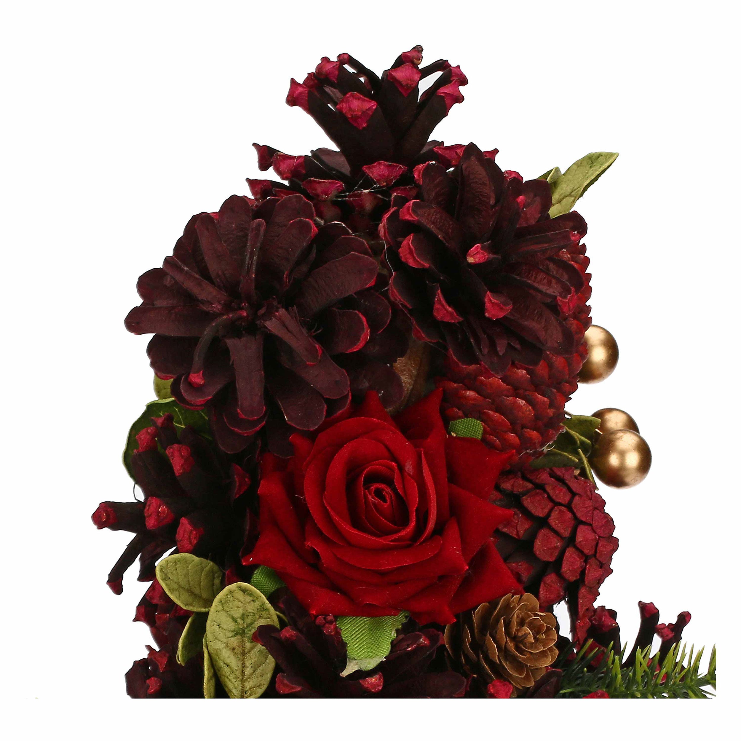 Set da 2, Cono, Quasirosso - Legno E Materiali Naturali, H 50 cm