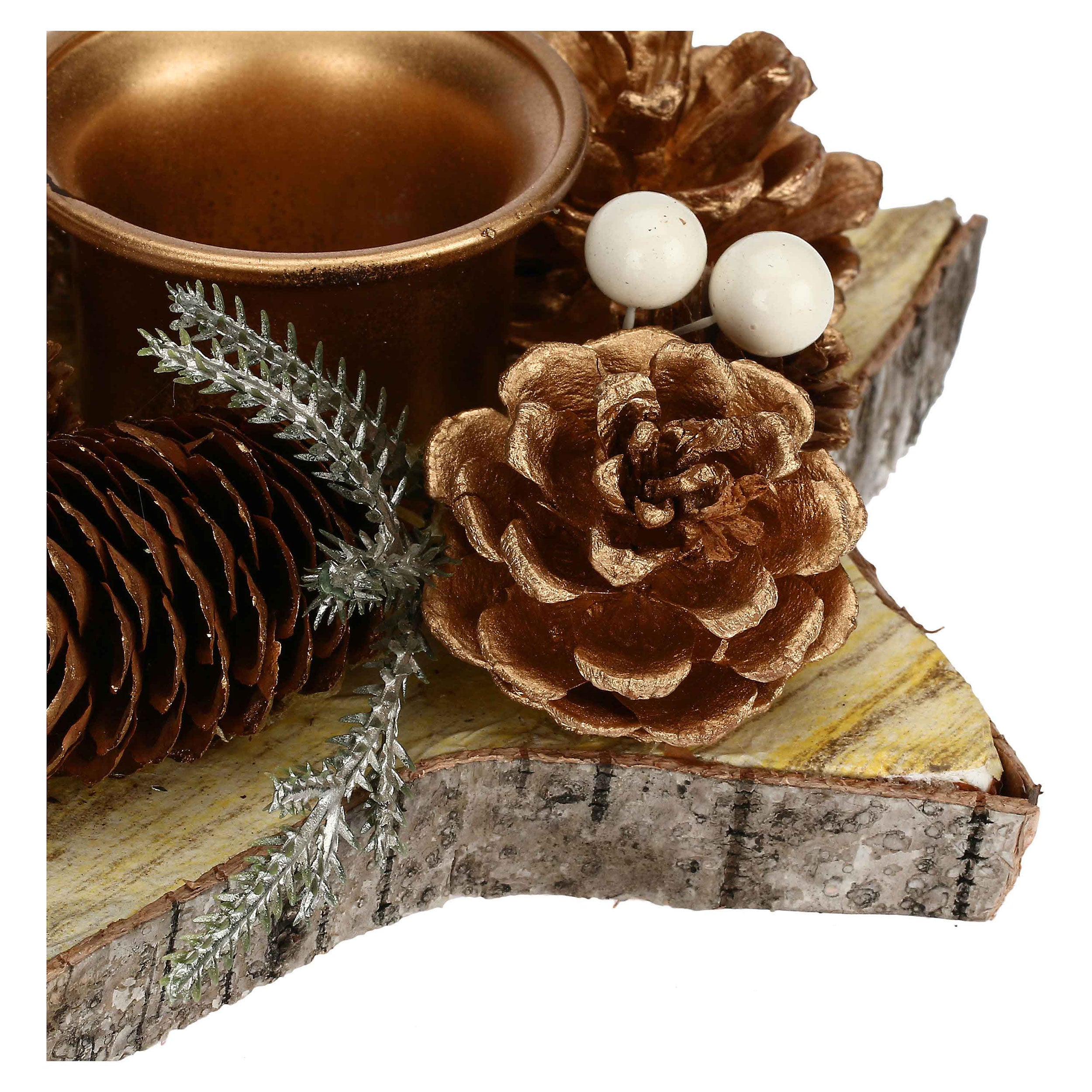 Set da 4, Porta T Light Stella, Versoloro - Legno E Materiali Naturali, 17 x 9 cm