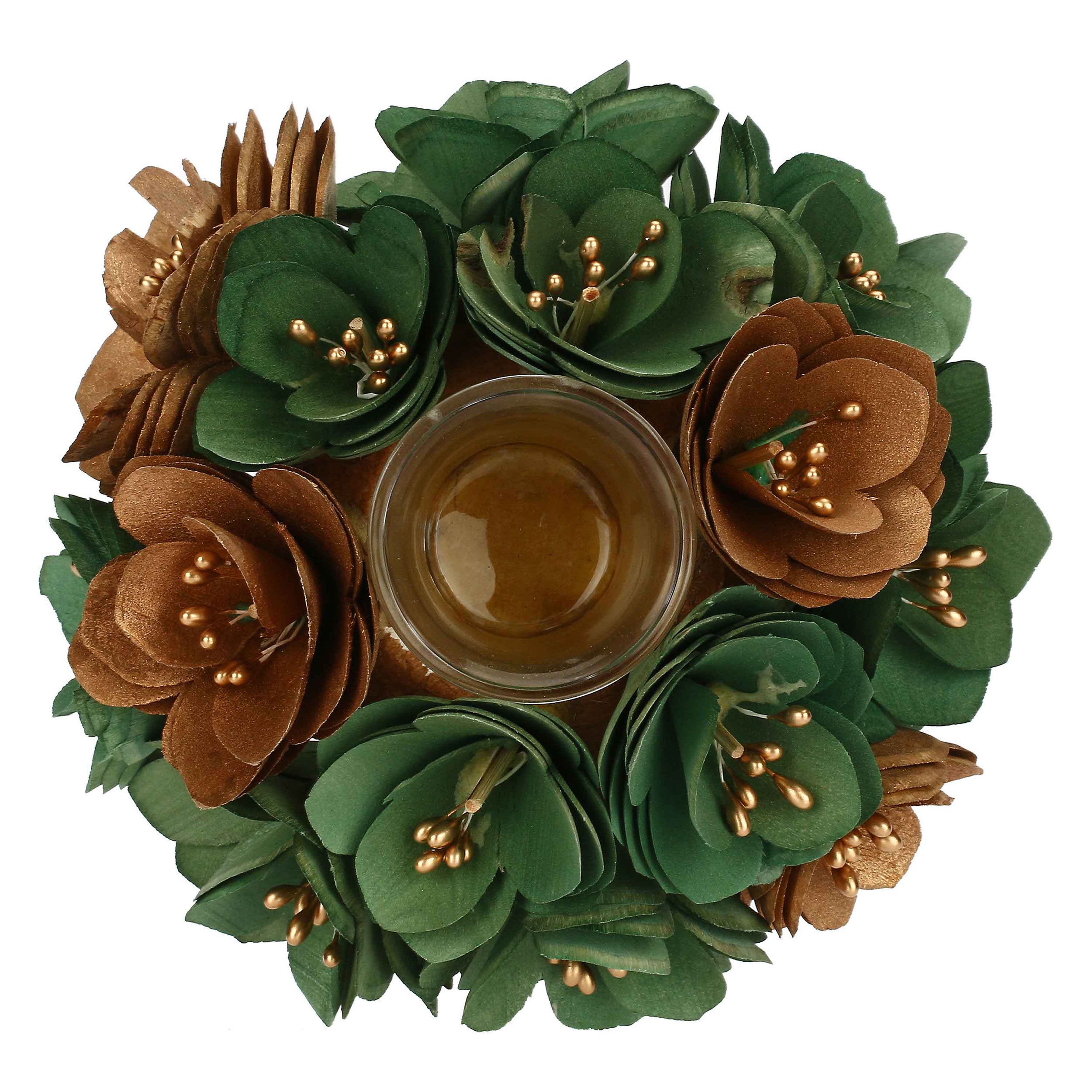 Set da 4, Porta T Light Sfera, Loronelverde - Legno E Materiali Naturali, D 20 cm