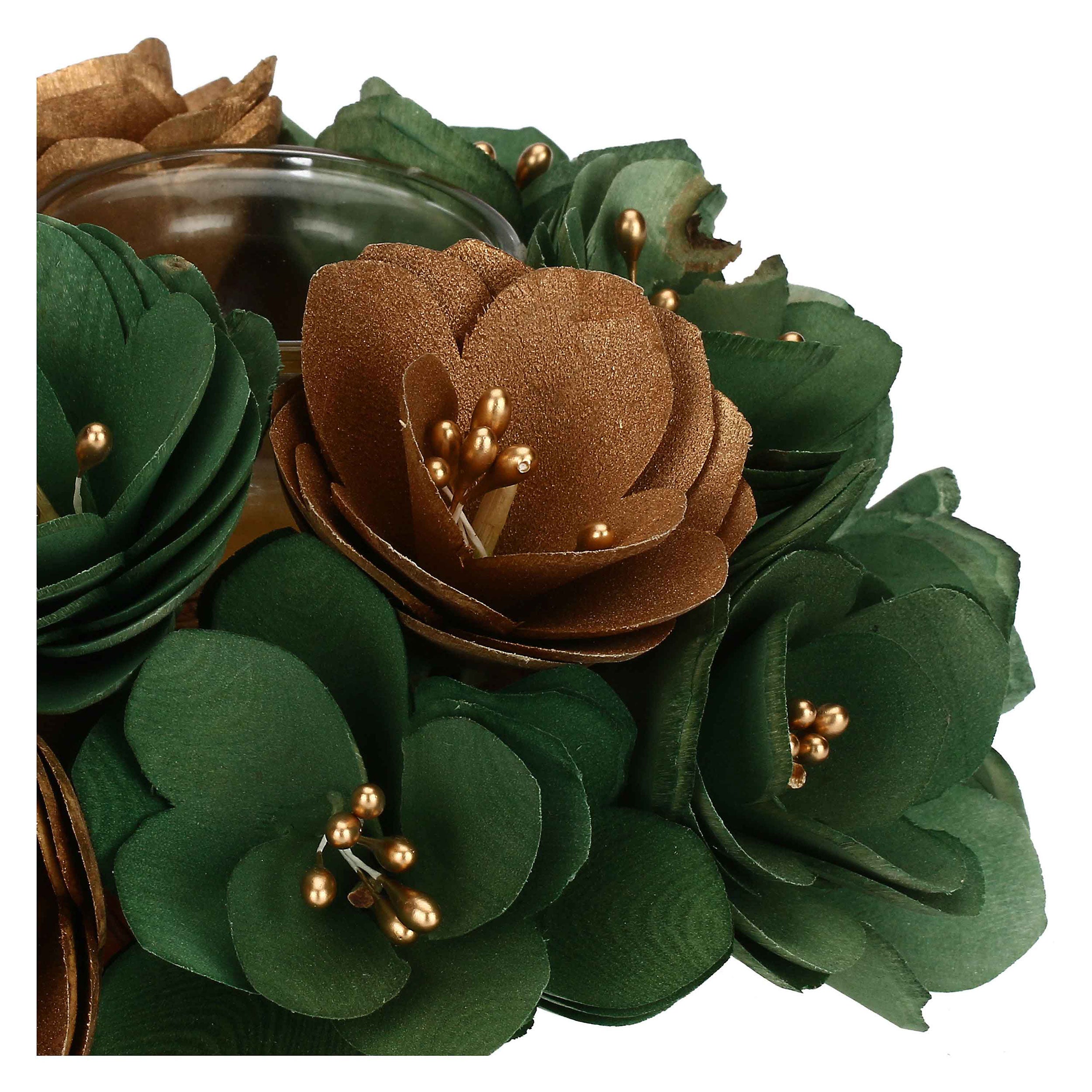 Set da 4, Porta T Light Sfera, Loronelverde - Legno E Materiali Naturali, D 20 cm