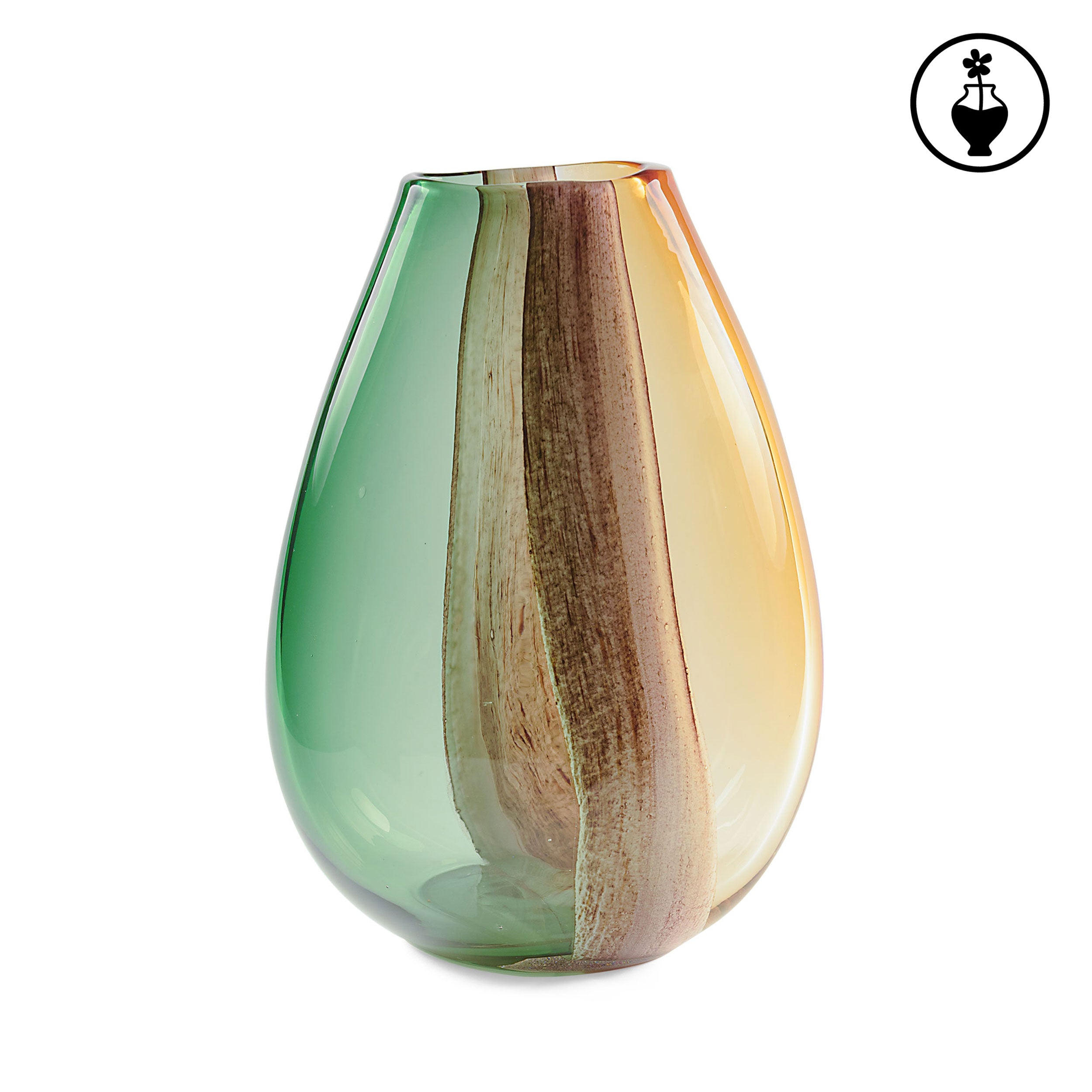 Vaso Verde M, Sullatela - Vetro, 21x13x28 cm