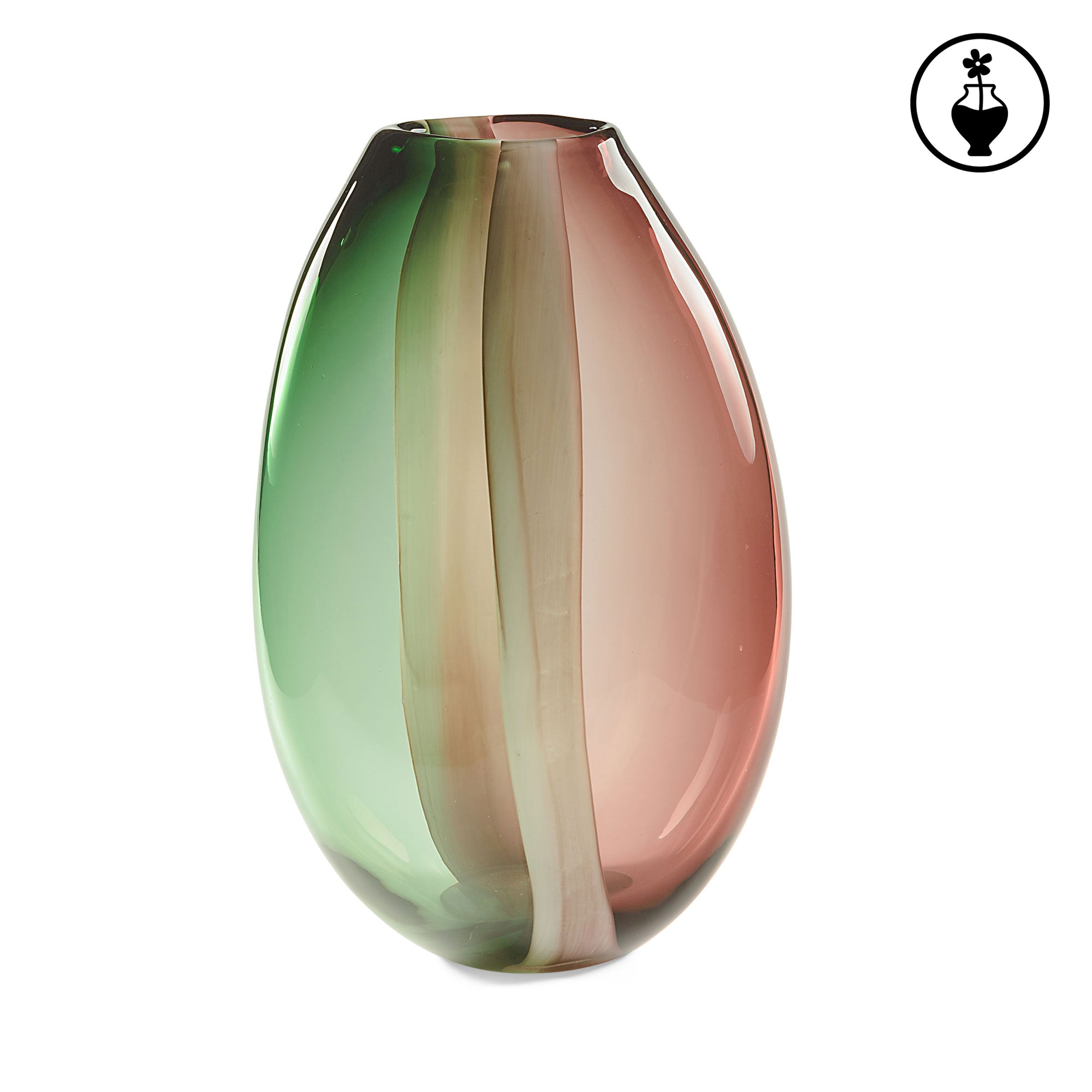 Vaso Rosa M, Sullatela - Vetro, 20x12x30,5 cm