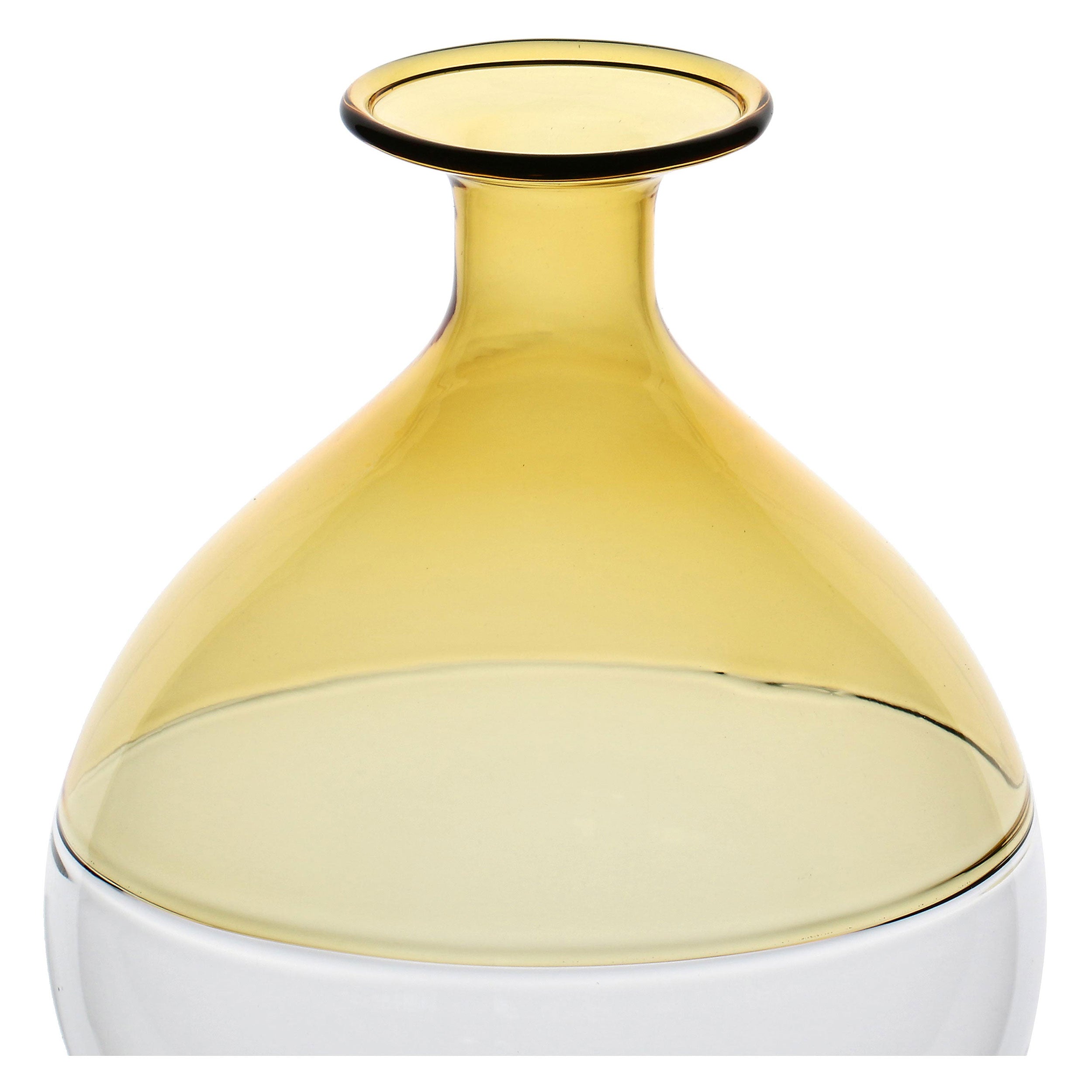 Vaso Monofiore Giallo, Ameta - Vetro, 12x12x14,5 cm