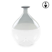 Vaso Monofiore Grigio, Ameta - Vetro, 15x15x19 cm