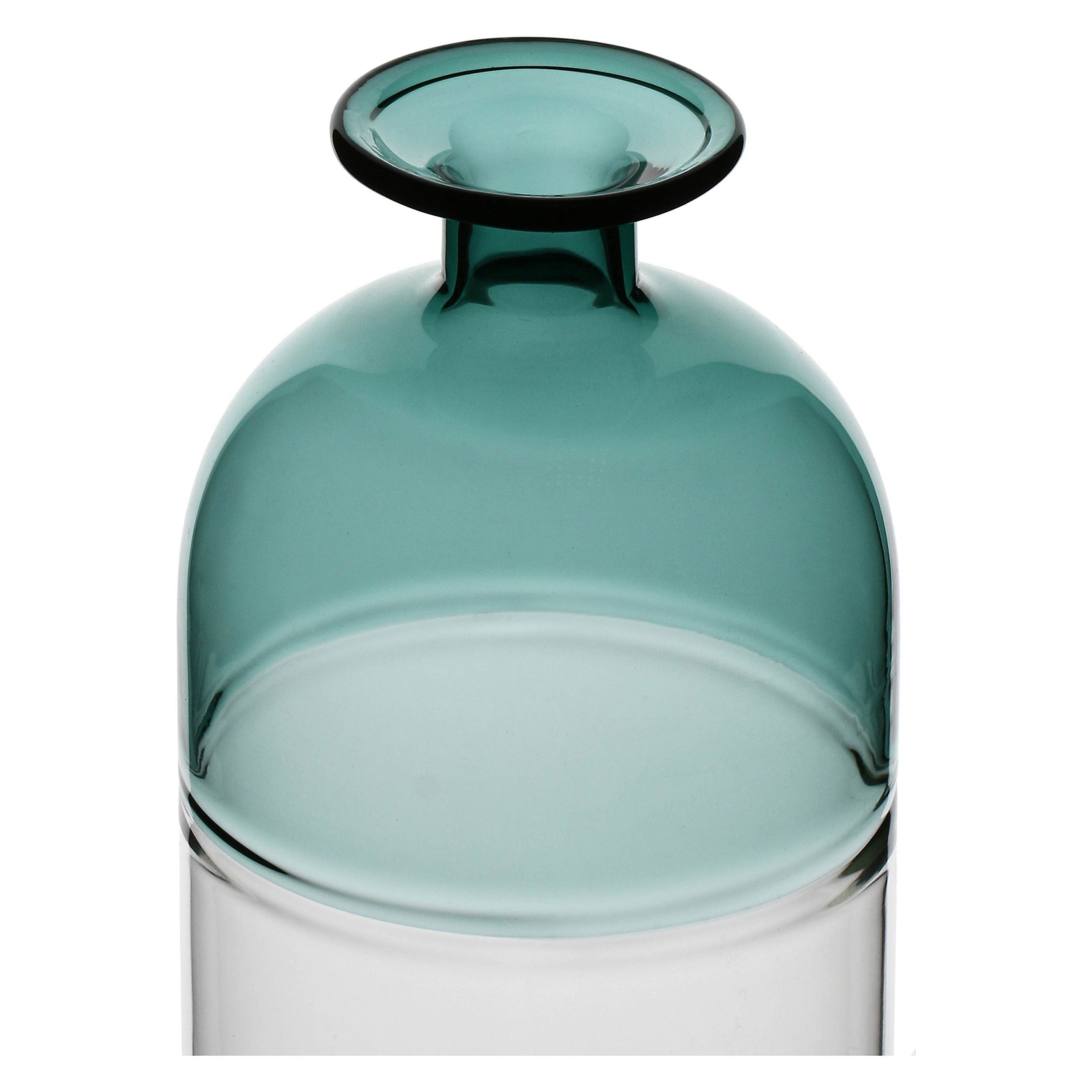 Vaso Monofiore Verde, Ameta - Vetro, 8x8x16,8 cm