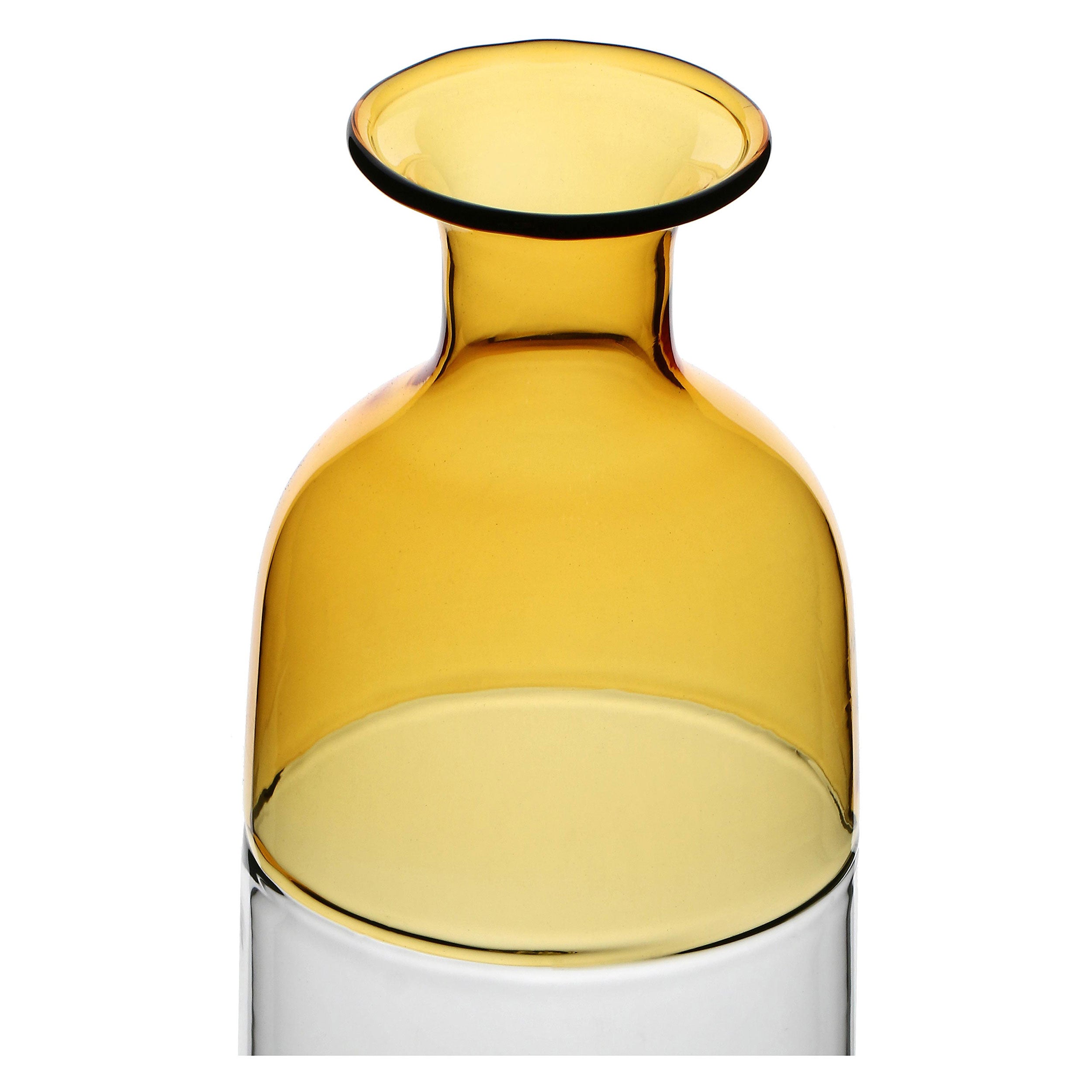 Vaso Monofiore Giallo, Ameta - Vetro, 7,5x7,5x18,6 cm