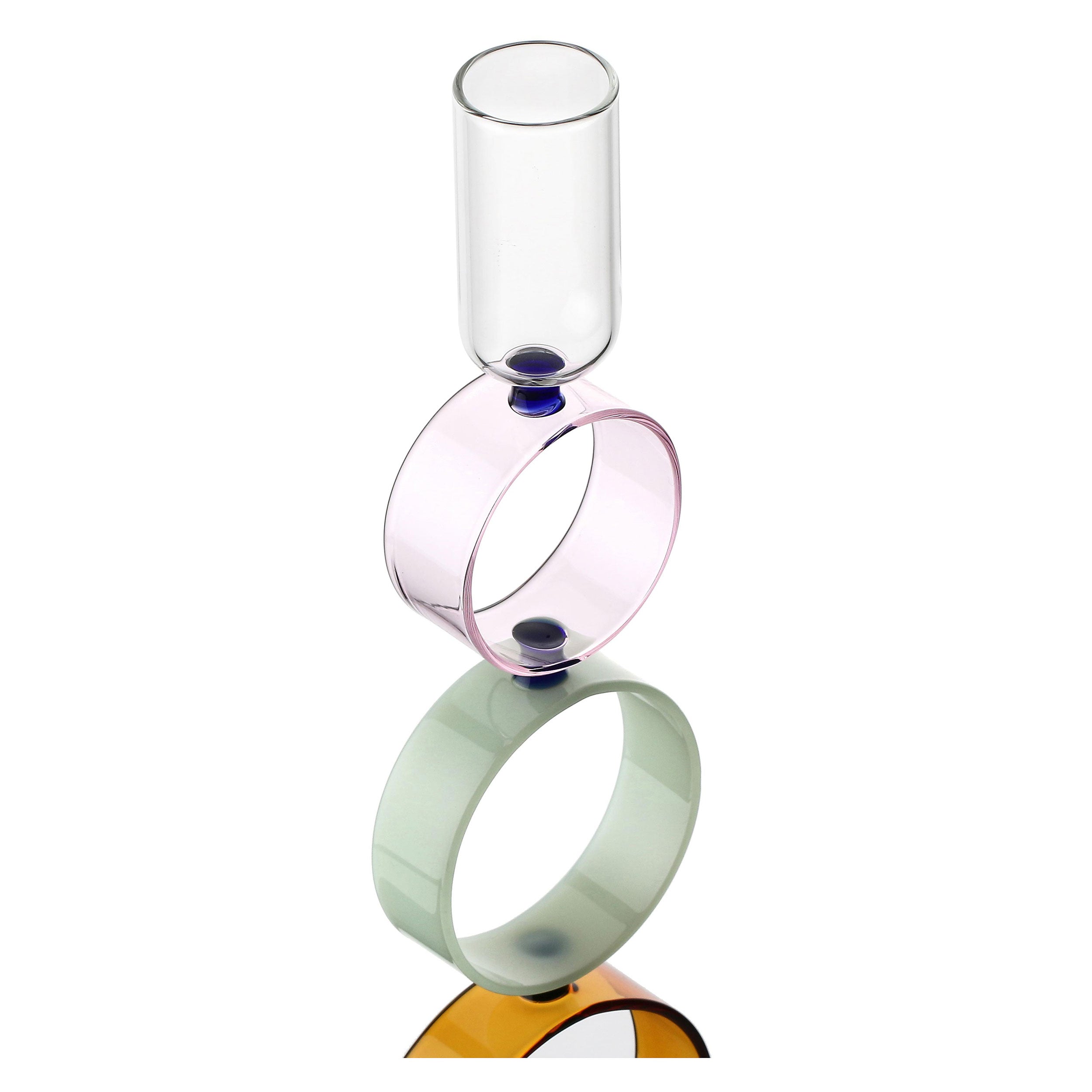 Portacandela Cerchi, Cerchiando - Vetro, 8x8x34,5