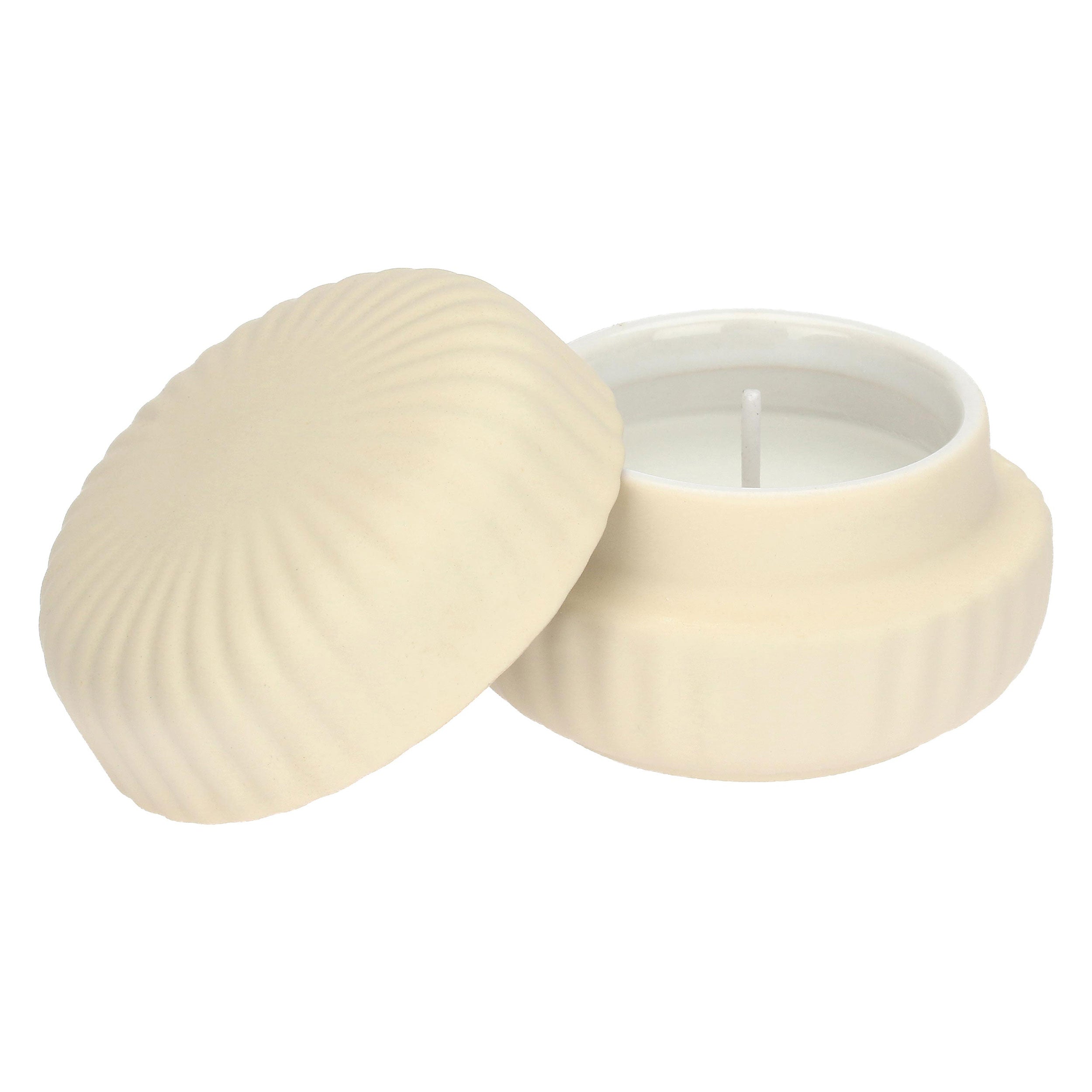 Candela Avorio Coperchio, Sofficeluce - Ceramica, 8 x 8 x 5,3 cm