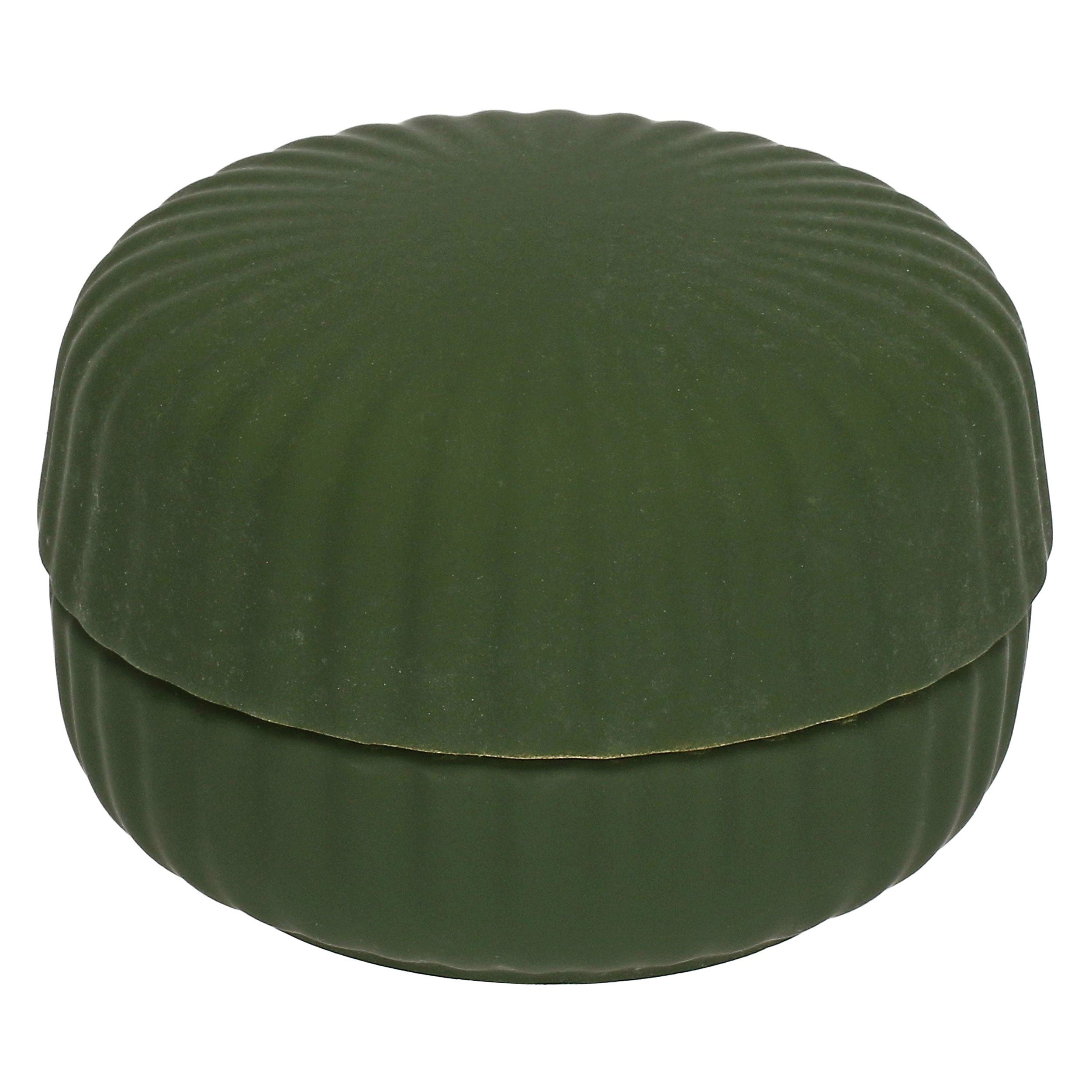 Candela Verde Coperchio, Sofficeluce - Ceramica, 8 x 8 x 5,3 cm