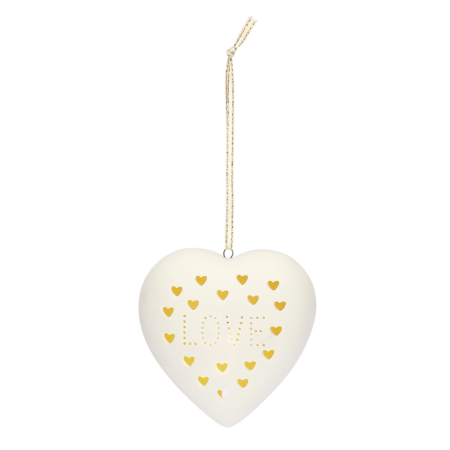 Set da 6, Love Led, Batticuore - Ceramica, 8,7x8,5x3,7 cm/incl,LR44