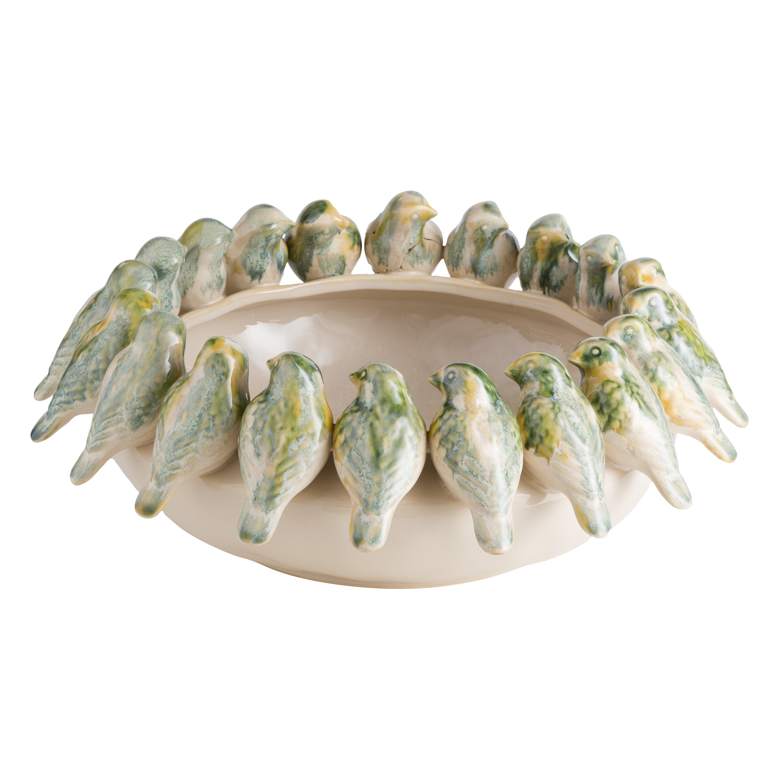 Centrotavola Uccellini, Vedetta - Porcellana, 39,8x39,8x16,2 cm