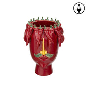 Vaso L Rosso, Arciboldo - Porcellana, 22,5x22,5x32 cm
