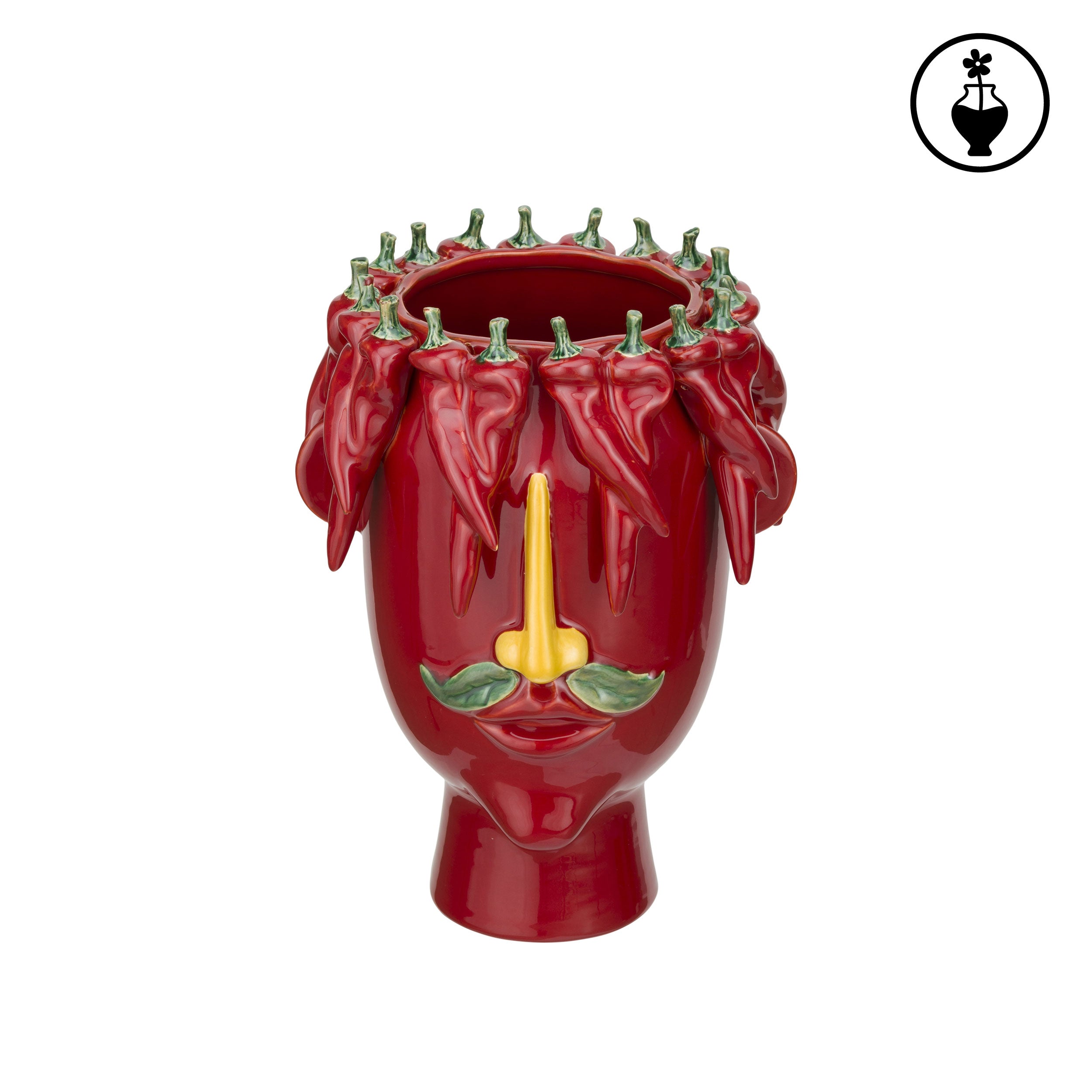 Vaso L Rosso, Arciboldo - Porcellana, 22,5x22,5x32 cm