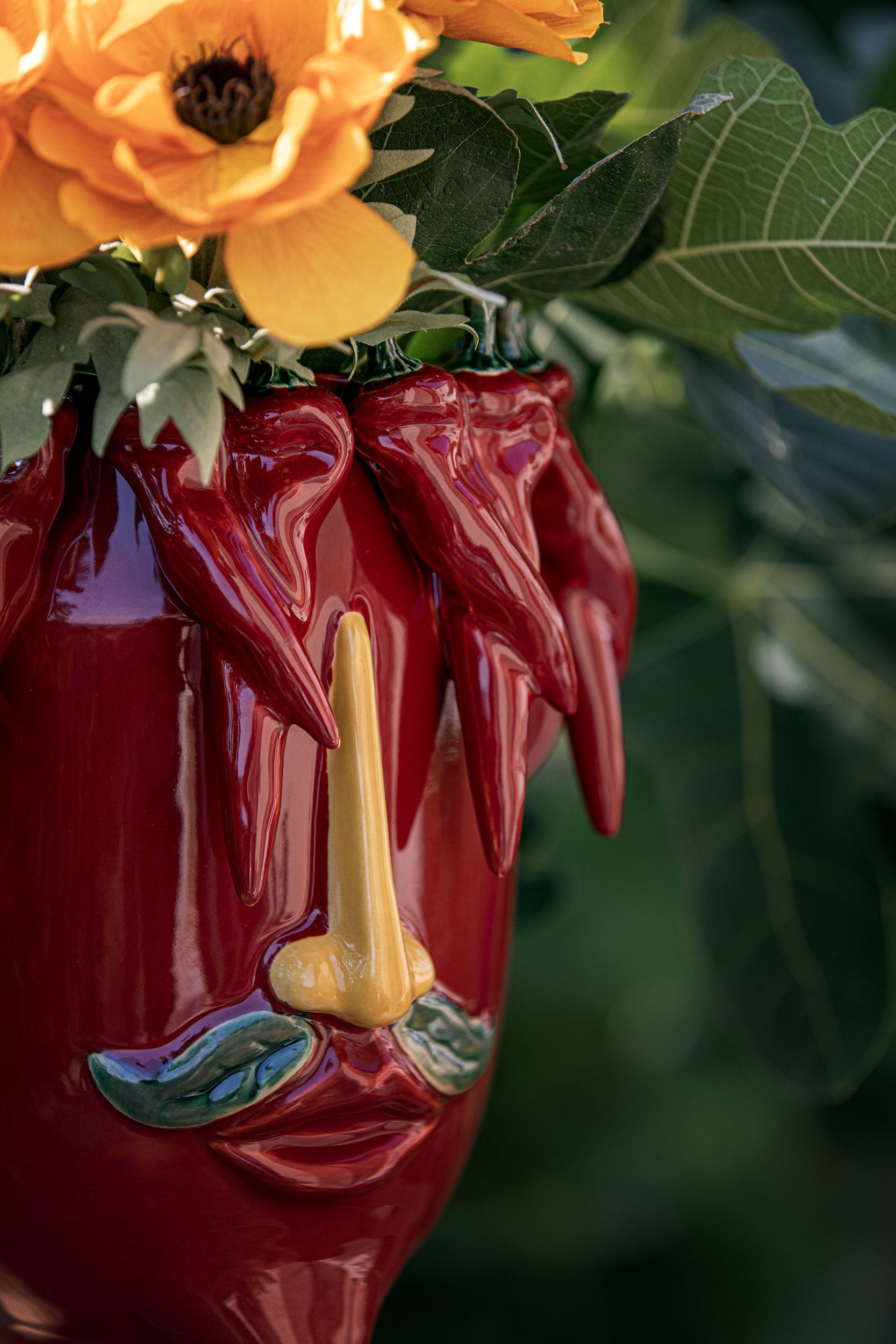 Vaso L Rosso, Arciboldo - Porcellana, 22,5x22,5x32 cm