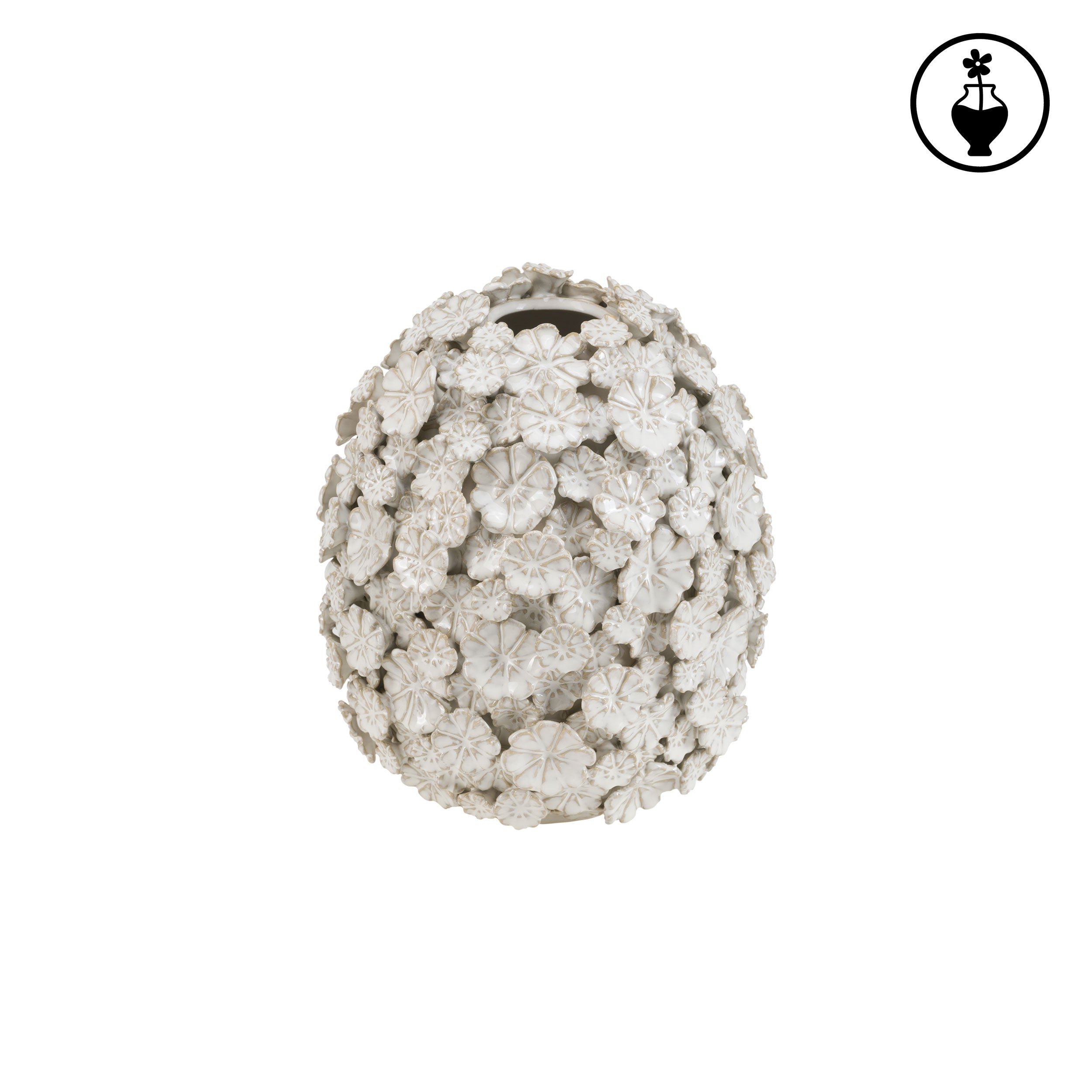 Vaso Bianco M, Fiorinfiorello - Gres, 20,5x20,5x24,5 cm