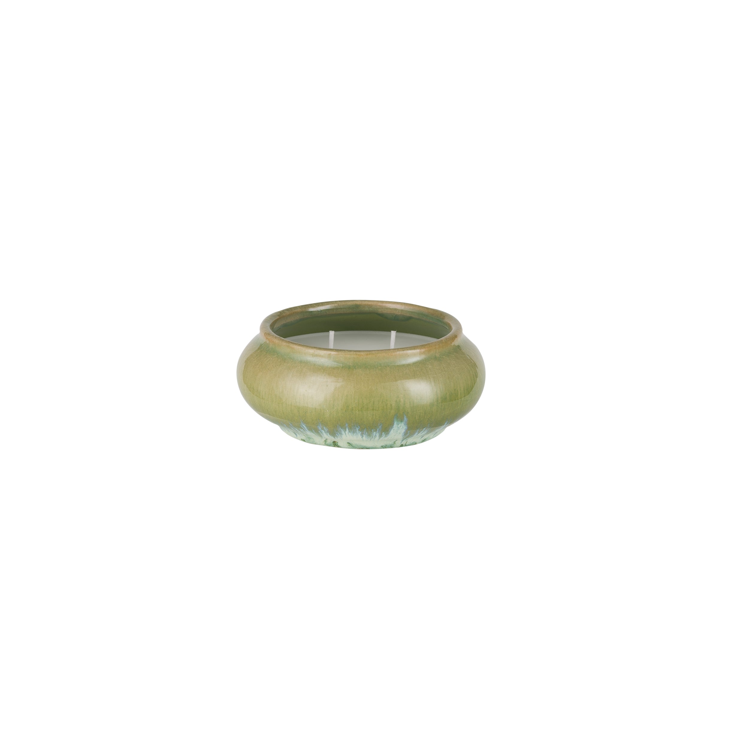 Candela Verde Coperchio, Dalmondo - Gres e Cera, Total: 12,5x12,5x7 cm