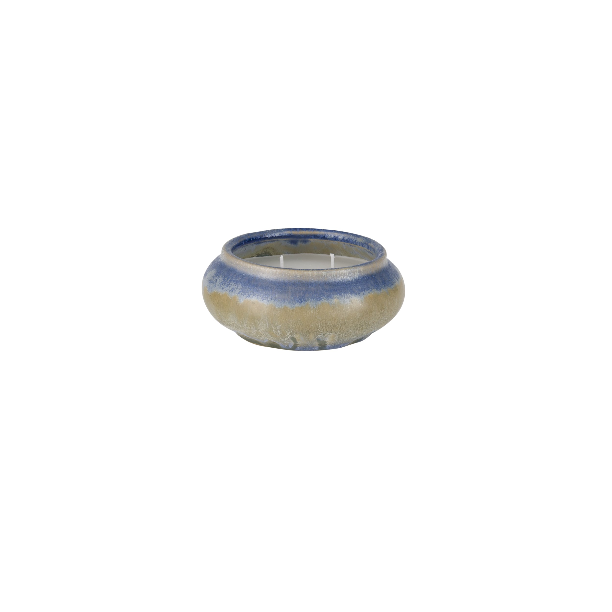 Candela Blu Coperchio, Dalmondo - Gres e Cera, Total: 12,5x12,5x7 cm