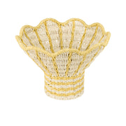 Vassoio Fiore Alto Giallo, Incarta - Carta, ferro, 36x36xH26 cm