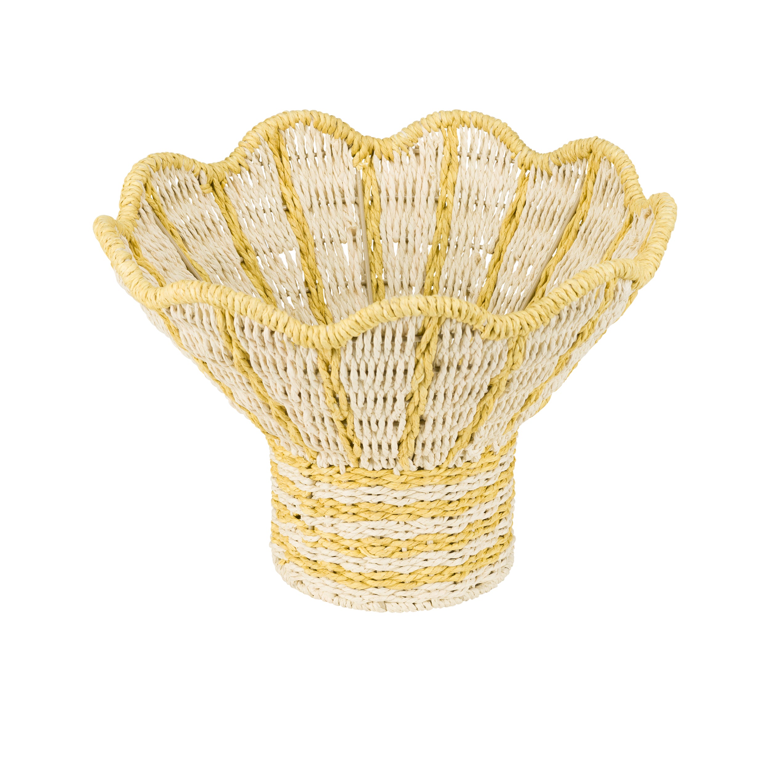 Vassoio Fiore Alto Giallo, Incarta - Carta, ferro, 36x36xH26 cm