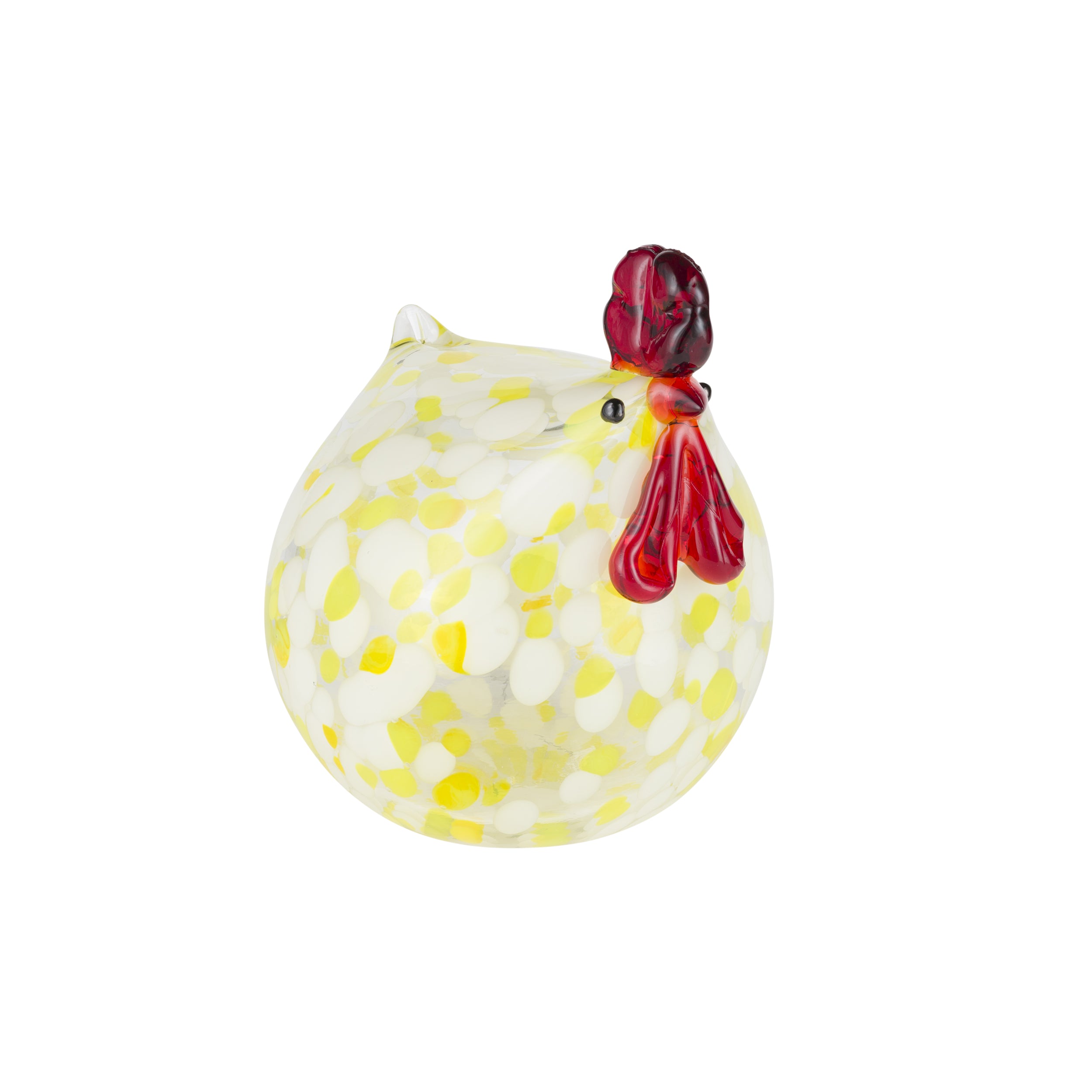 Gallina Bassa Gialla, Rosamunda - Vetro Soffiato, 15x14,5x18 cm