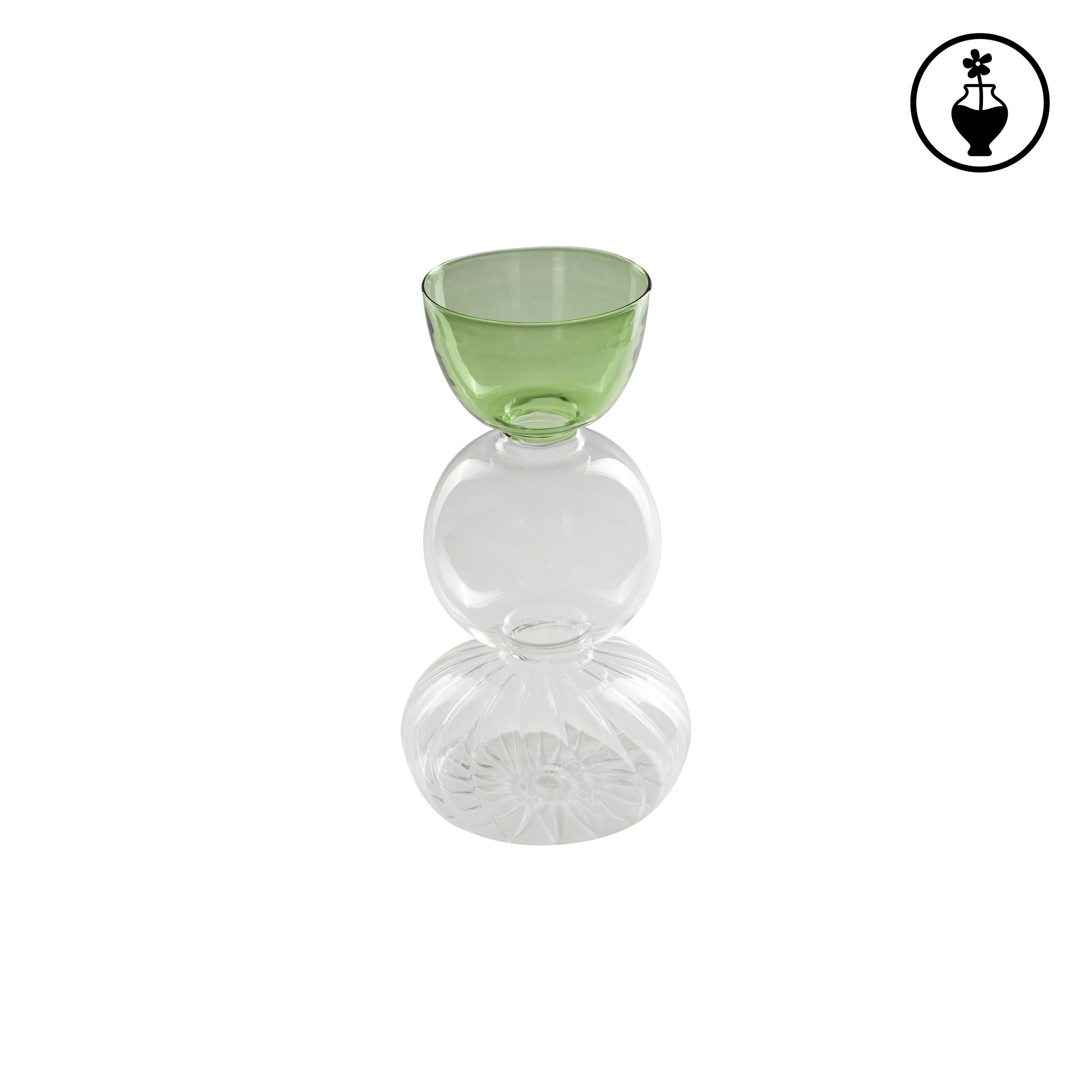 Vaso Monofiore M Verde, Versavice - Vetro Borosilicato, 12x12x23 cm