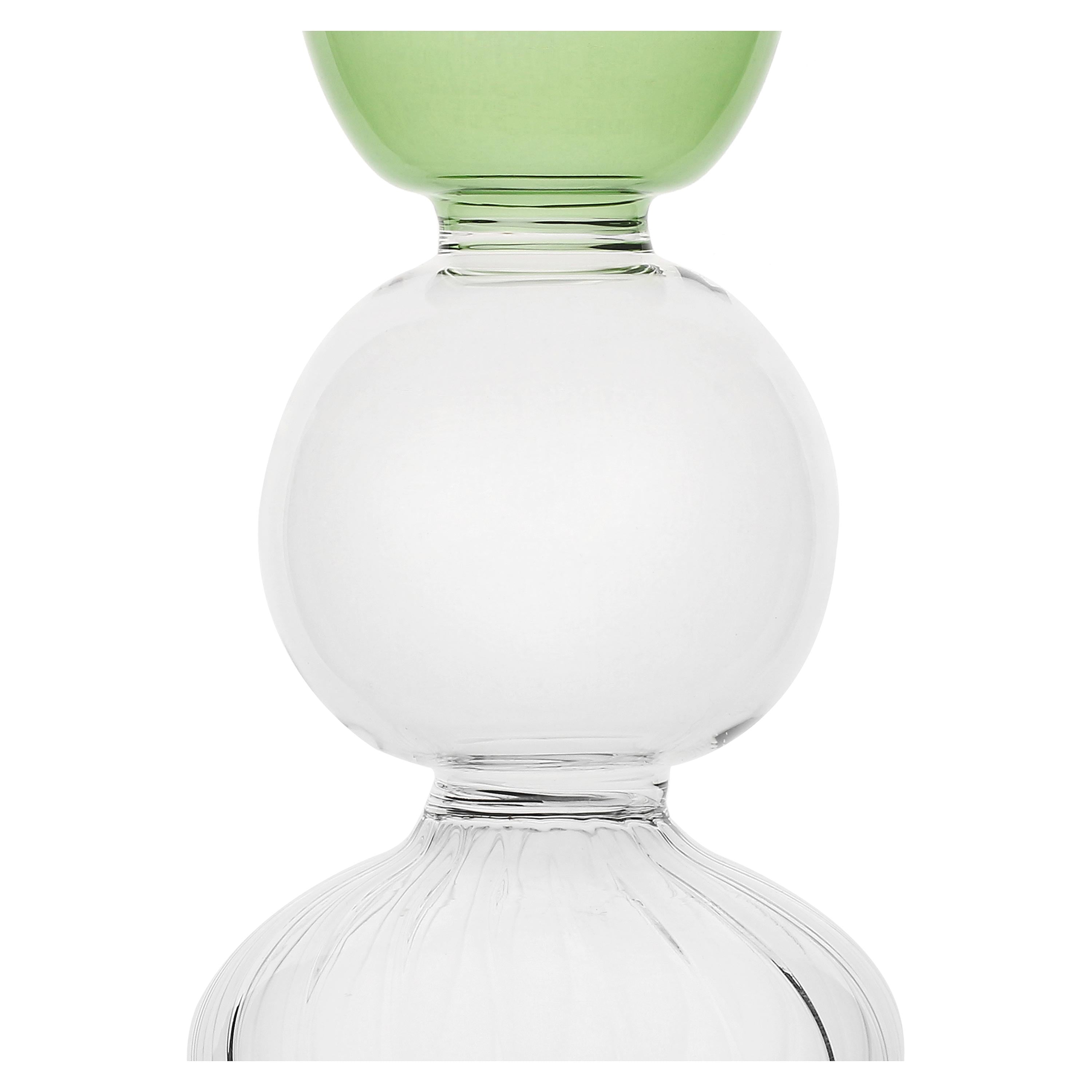 Vaso Monofiore M Verde, Versavice - Vetro Borosilicato, 12x12x23 cm