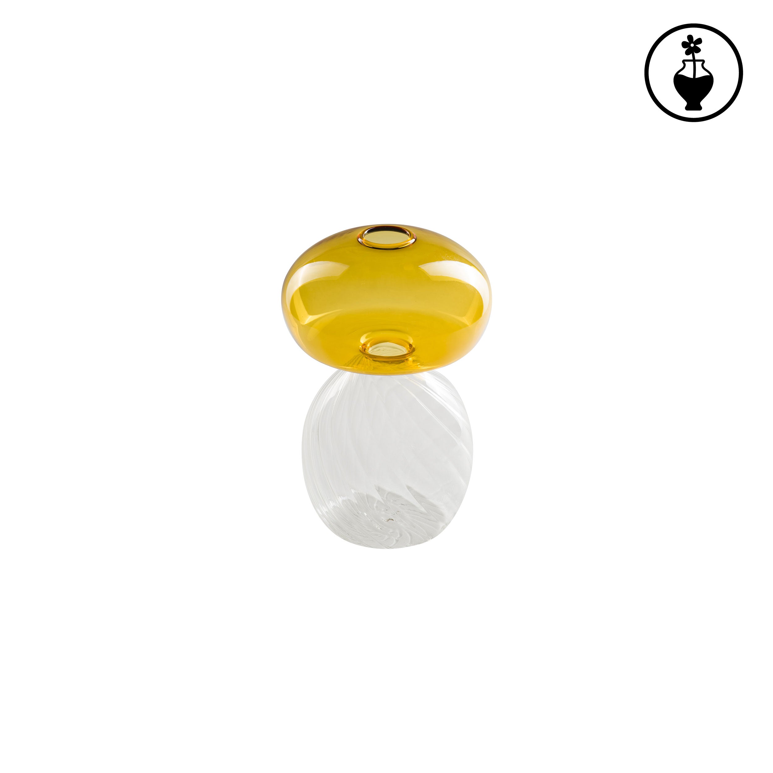 Vaso Monofiore  M Ambra, Versavice - Vetro Borosilicato, 12x12x18 cm