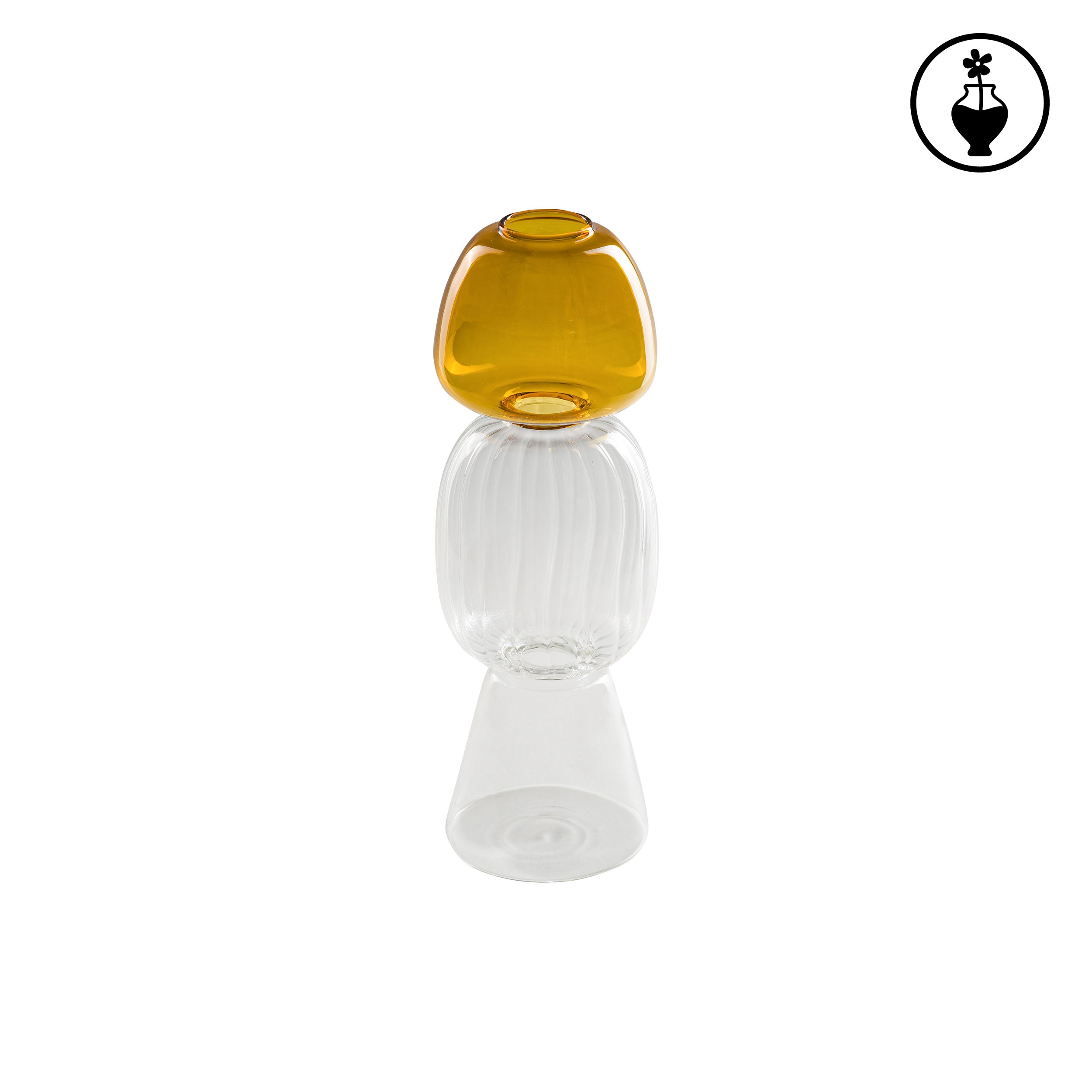 Vaso Monofiore L Ambra, Versavice - Vetro Borosilicato, 9x9x27 cm