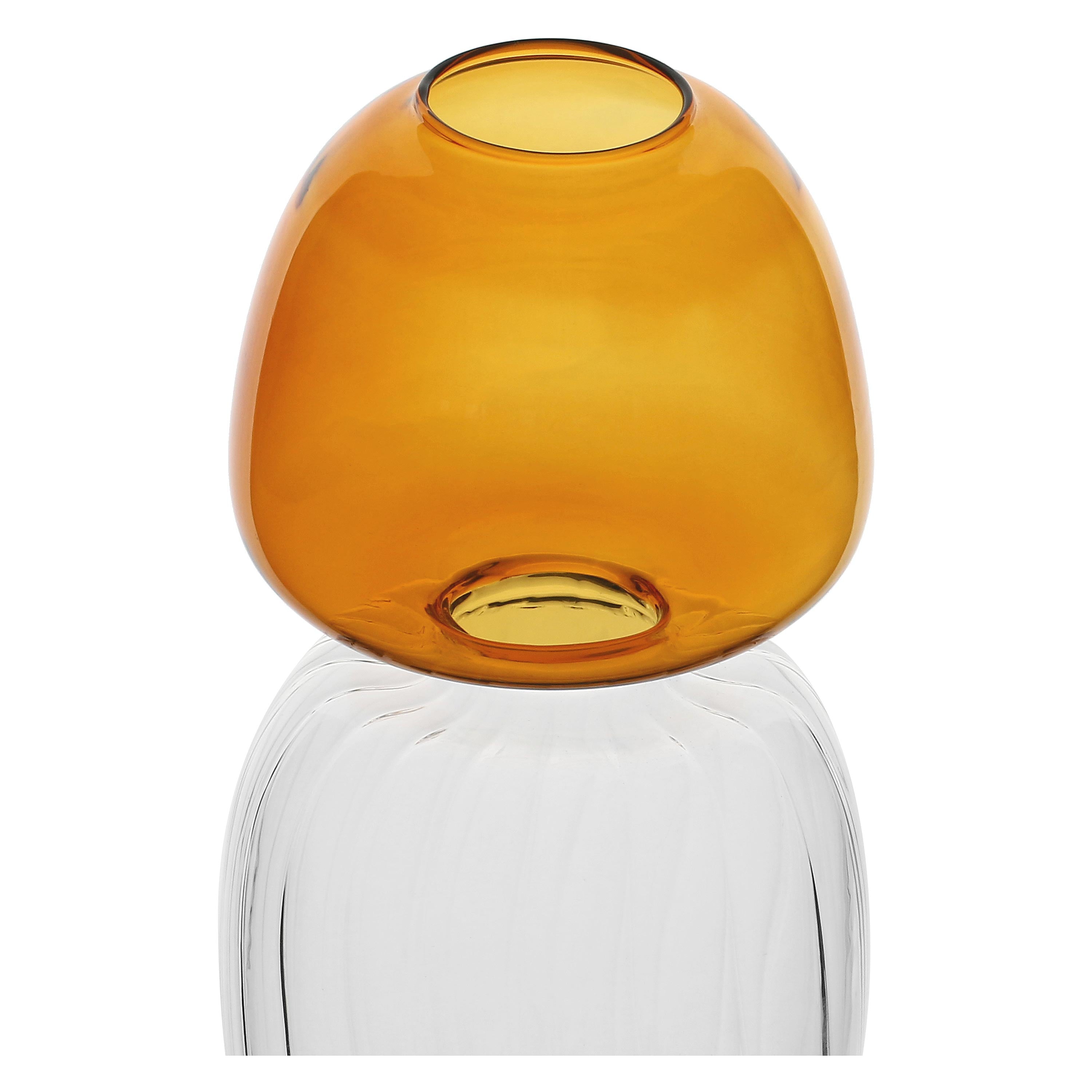 Vaso Monofiore L Ambra, Versavice - Vetro Borosilicato, 9x9x27 cm