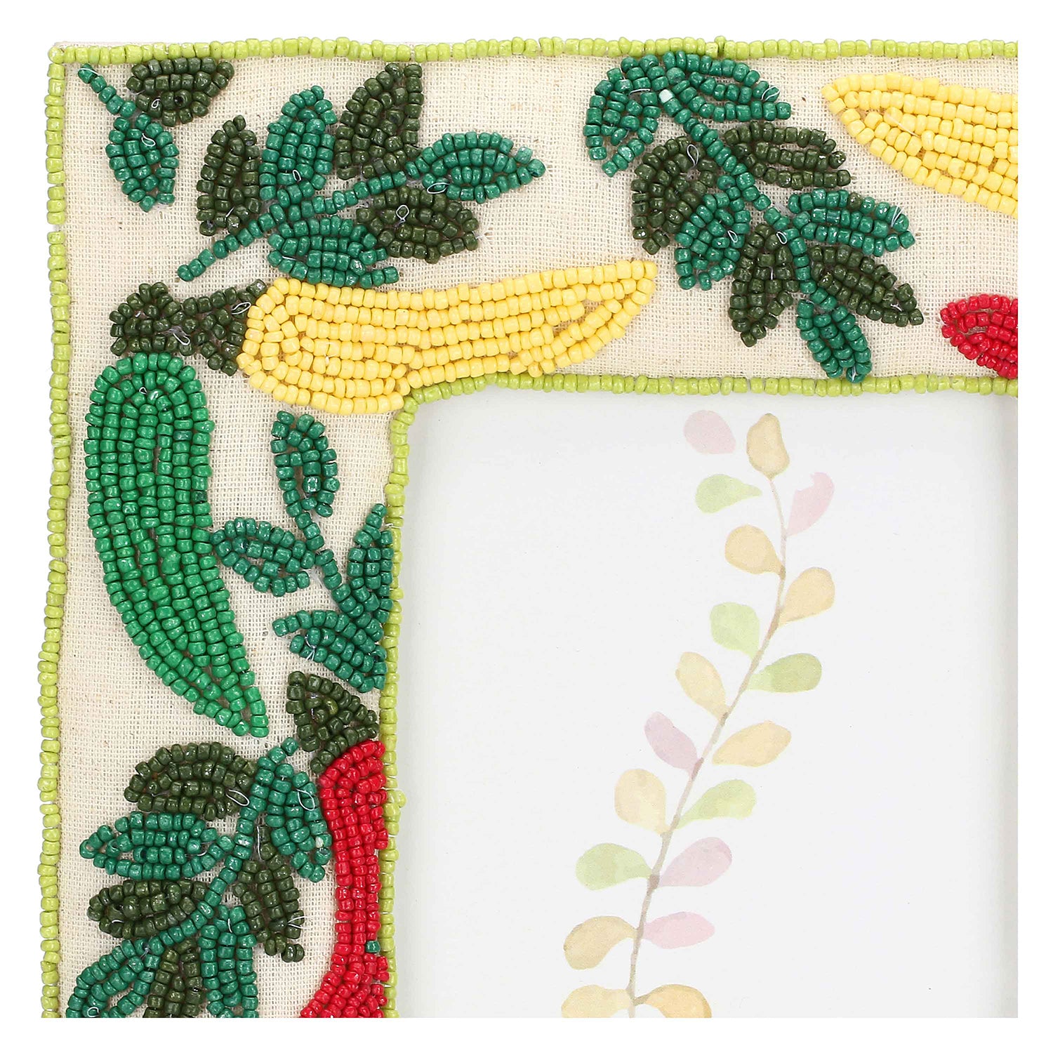 Portafoto Peperoncino, Mille306perline - Resina / Perline di vetro / Cotone, 17,5 x 2 x 22,5h cm