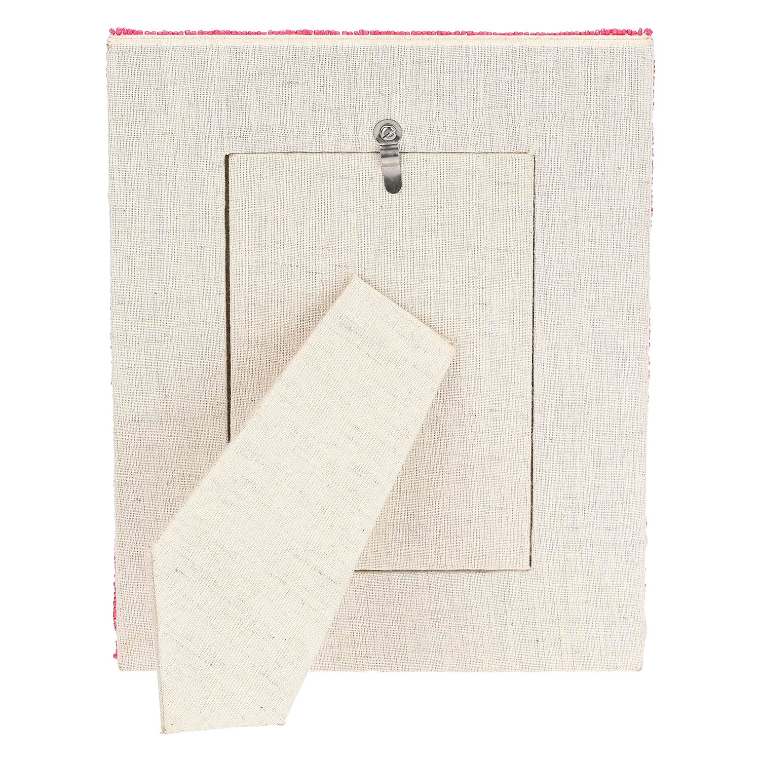 Portafoto Fragole, Mille306perline - Resina / Perline di vetro / Cotone, 17,5 x 2 x 22,5h cm