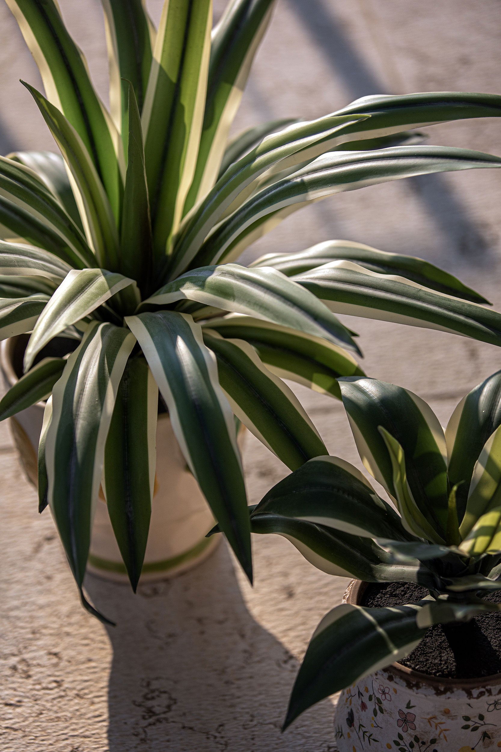 Set da 2, Agave L, Piantala - Polietilene, ferro, Polipropilene, sabbia, 45h cm Ø 17 cm