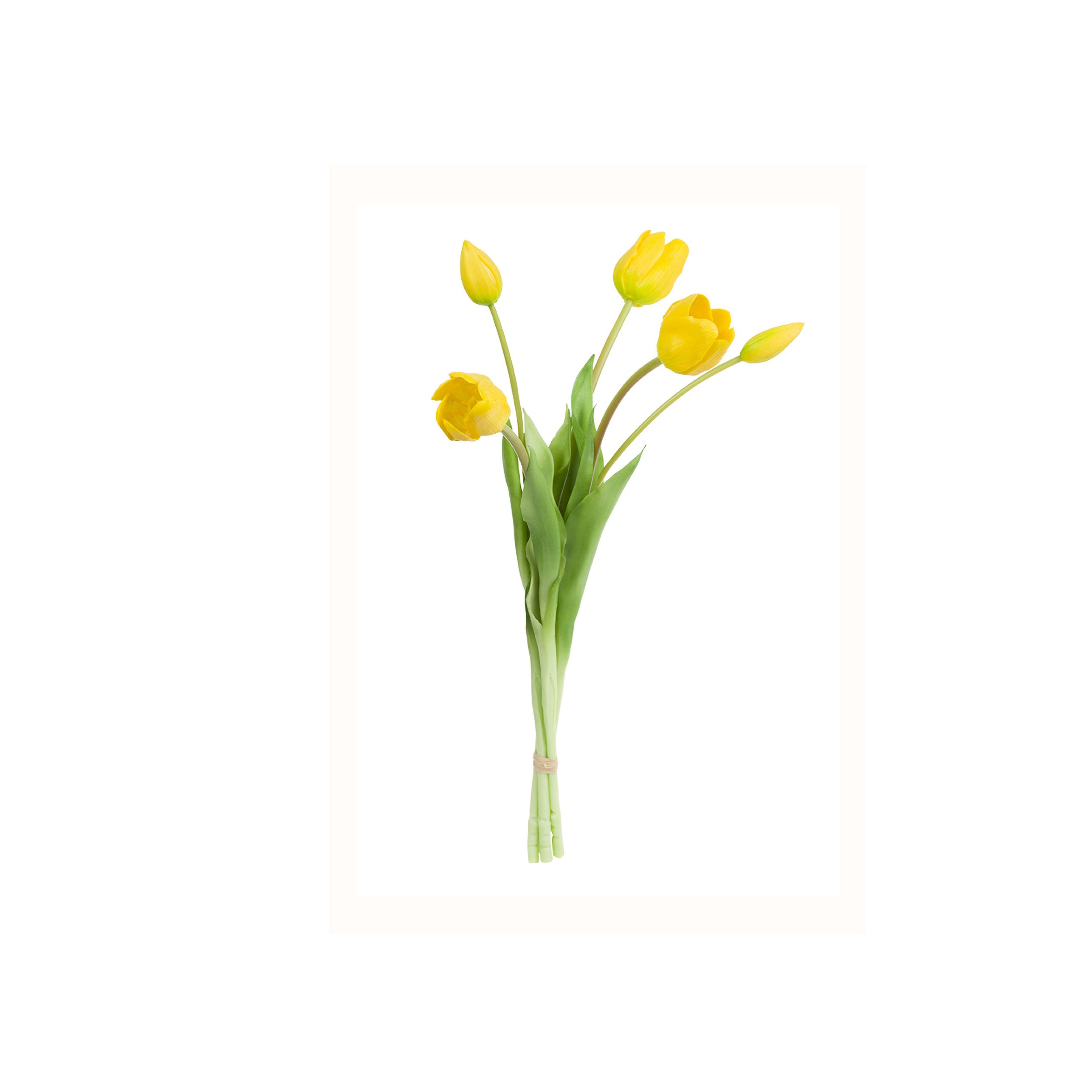 Set da 12, Mazzo Tulipani Stefania - Fiori in lattice con gambo in ferro, 45 cm