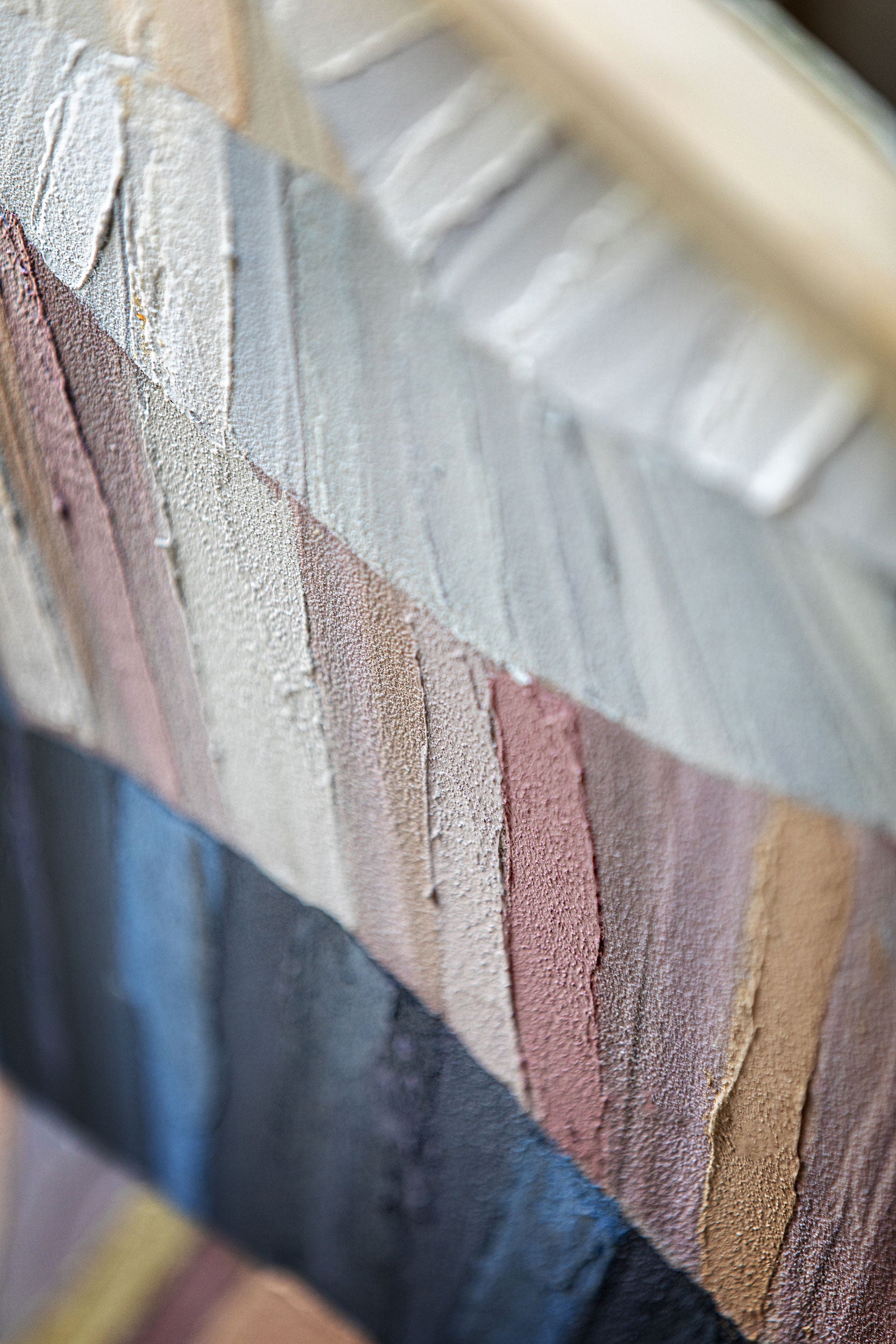 Pennellate Beige/Blu, Soqquadro - Legno, 40x50 cm