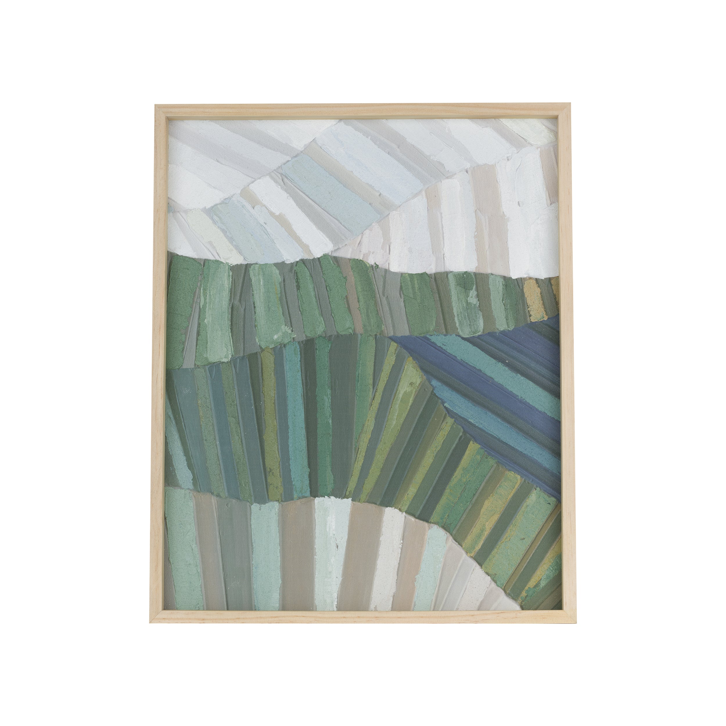 Pennellate Verde/Beige, Soqquadro - Legno, 40x50 cm